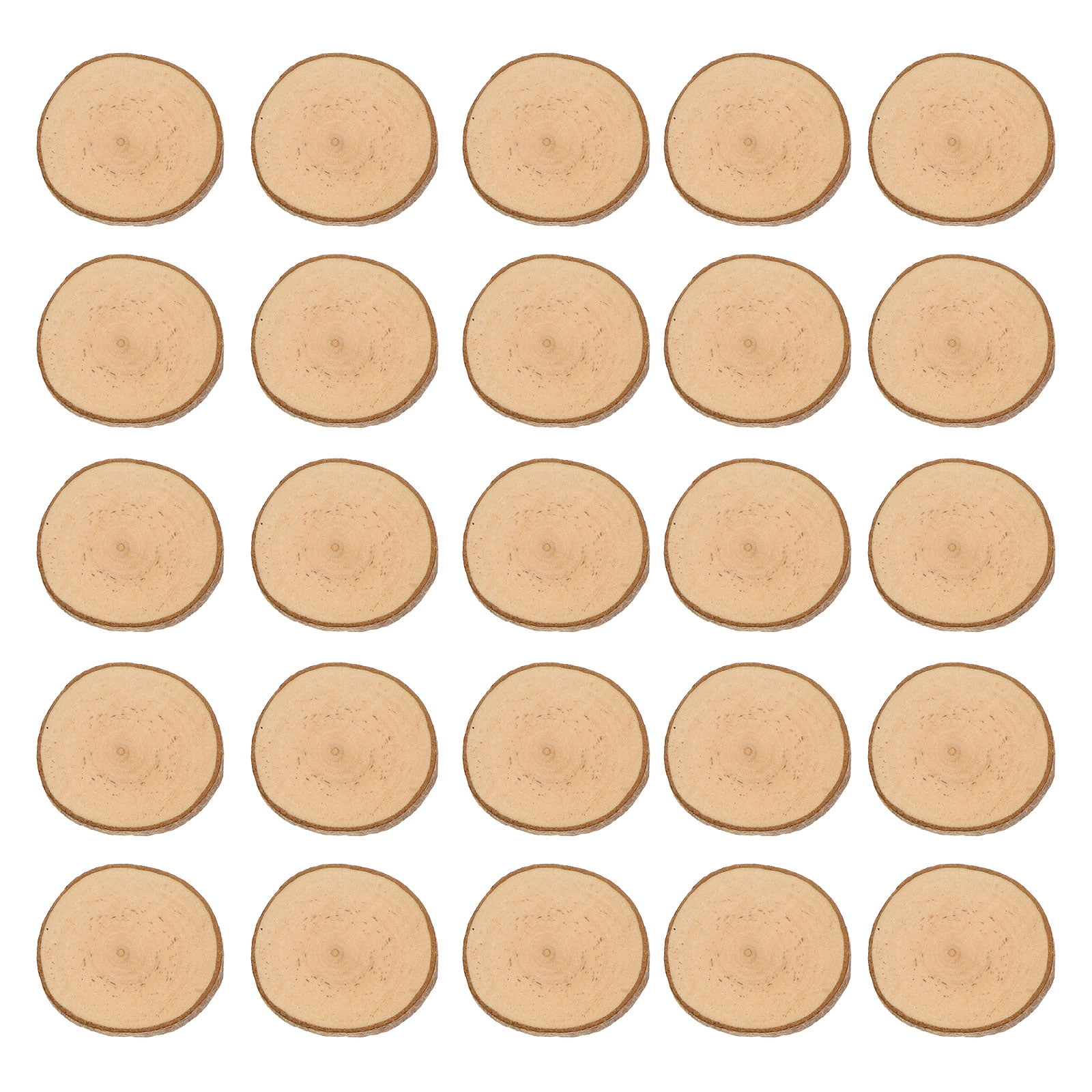 SWETRACE 1 Set Diy Wood Slices for Wedding Decorations Light Brown Round Bark Shapes Smooth Surface