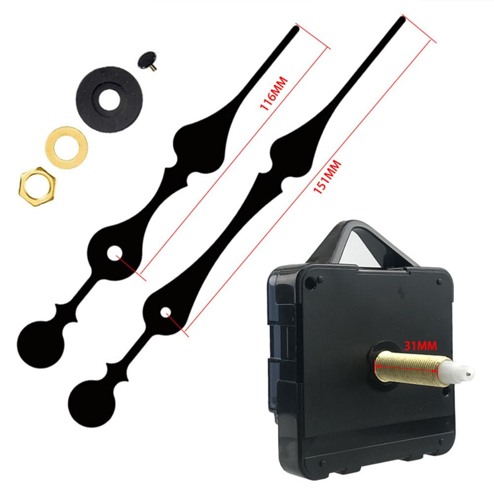 Quality Silent Quartz Diy Mechanism Movement Kit Large Long Hands Clock Movement High Torque Wall Clock Accessories Black E Smile Home B