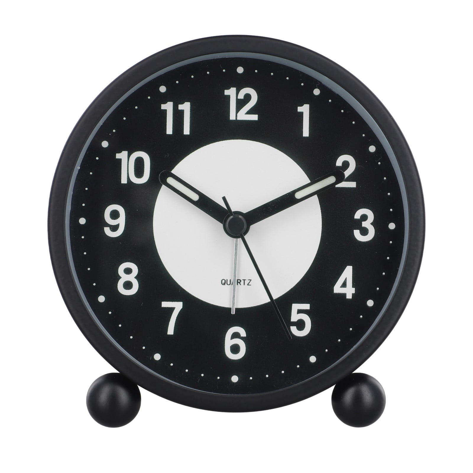 Battery Operated Clock Glow-in-the-Dark Alarm Clock Bedroom Children%27s Table Non-Ticking Glow-in-the-Dark Dial Smile Home
