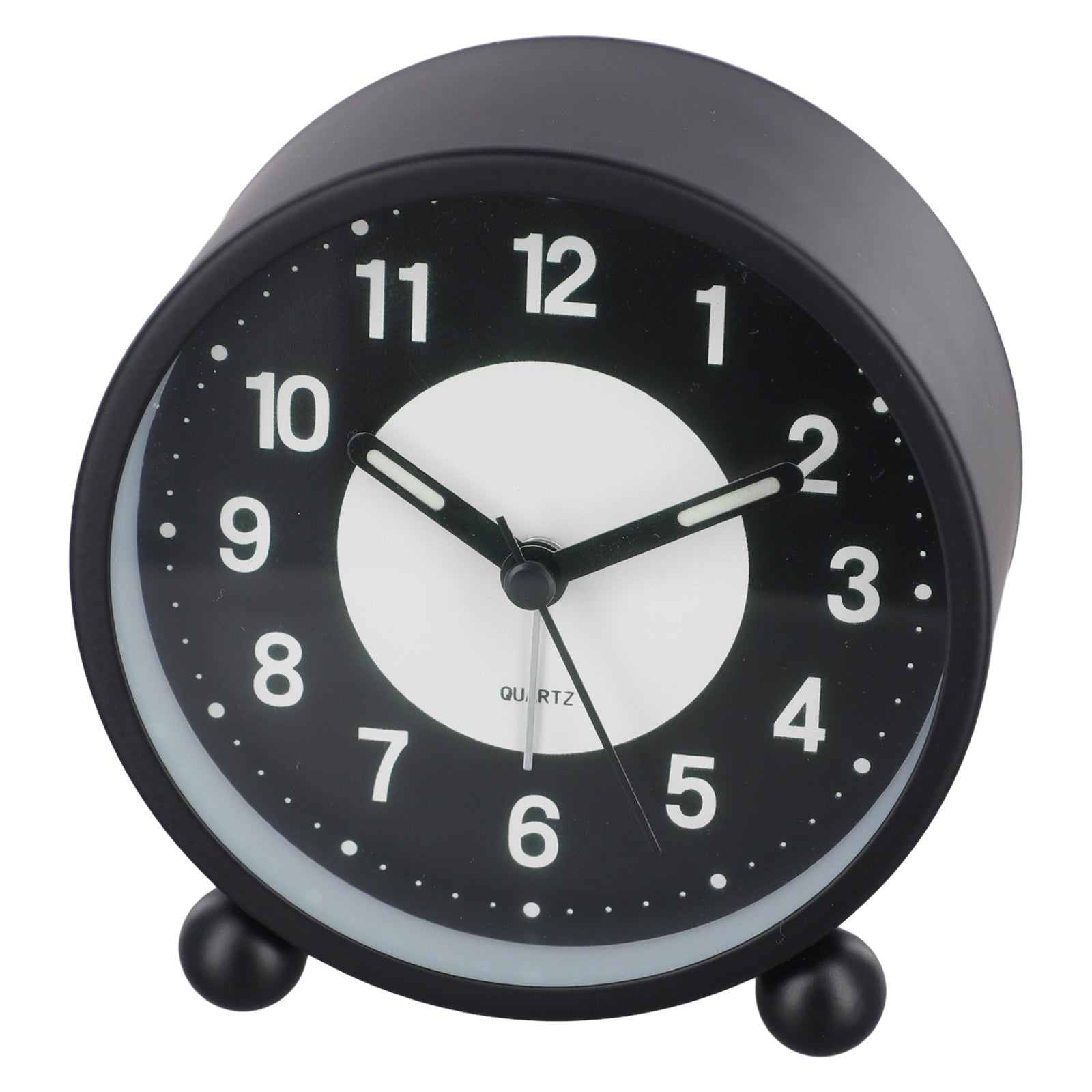 Battery Operated Clock Glow-in-the-Dark Alarm Clock Bedroom Children%27s Table Non-Ticking Glow-in-the-Dark Dial Smile Home