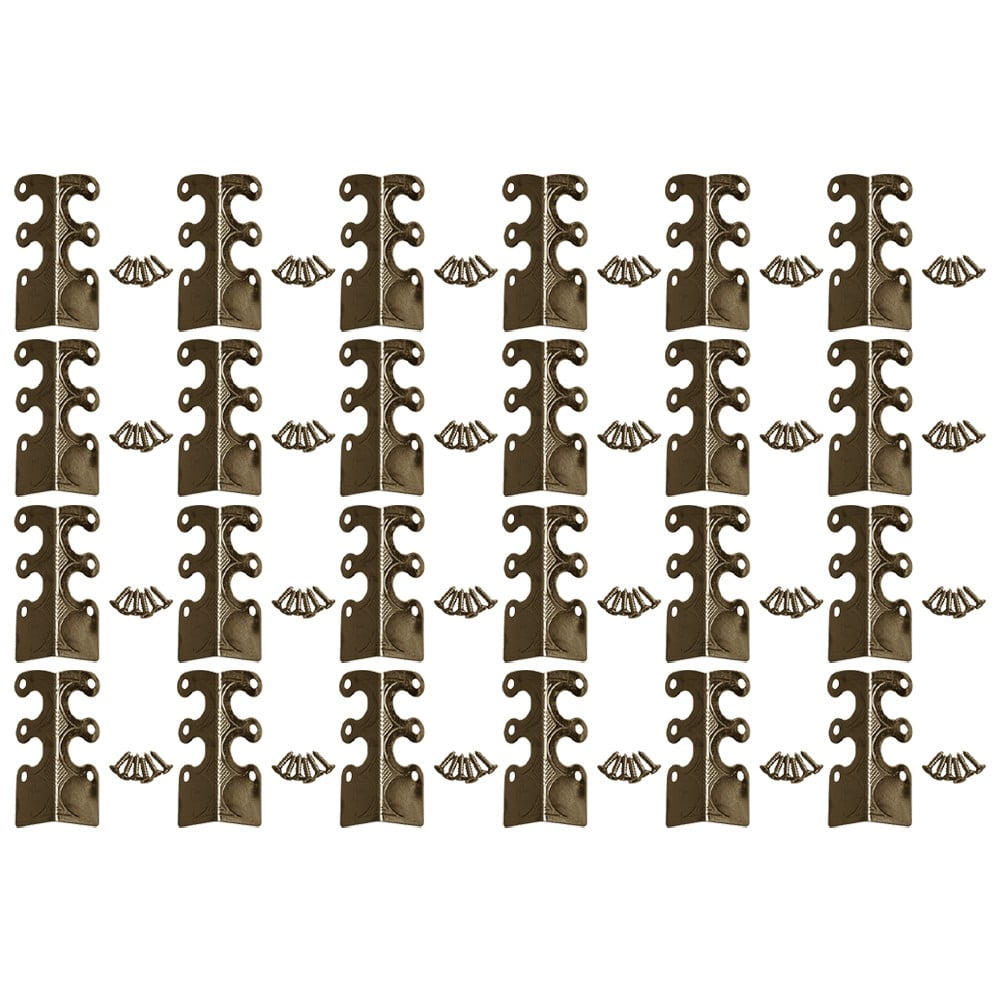 Corner Protectors Vintage Metal Corner Protectors 6 Pcs For Stylish Baseboard Black 12Pcs Smile Home Bronze 24Pcs