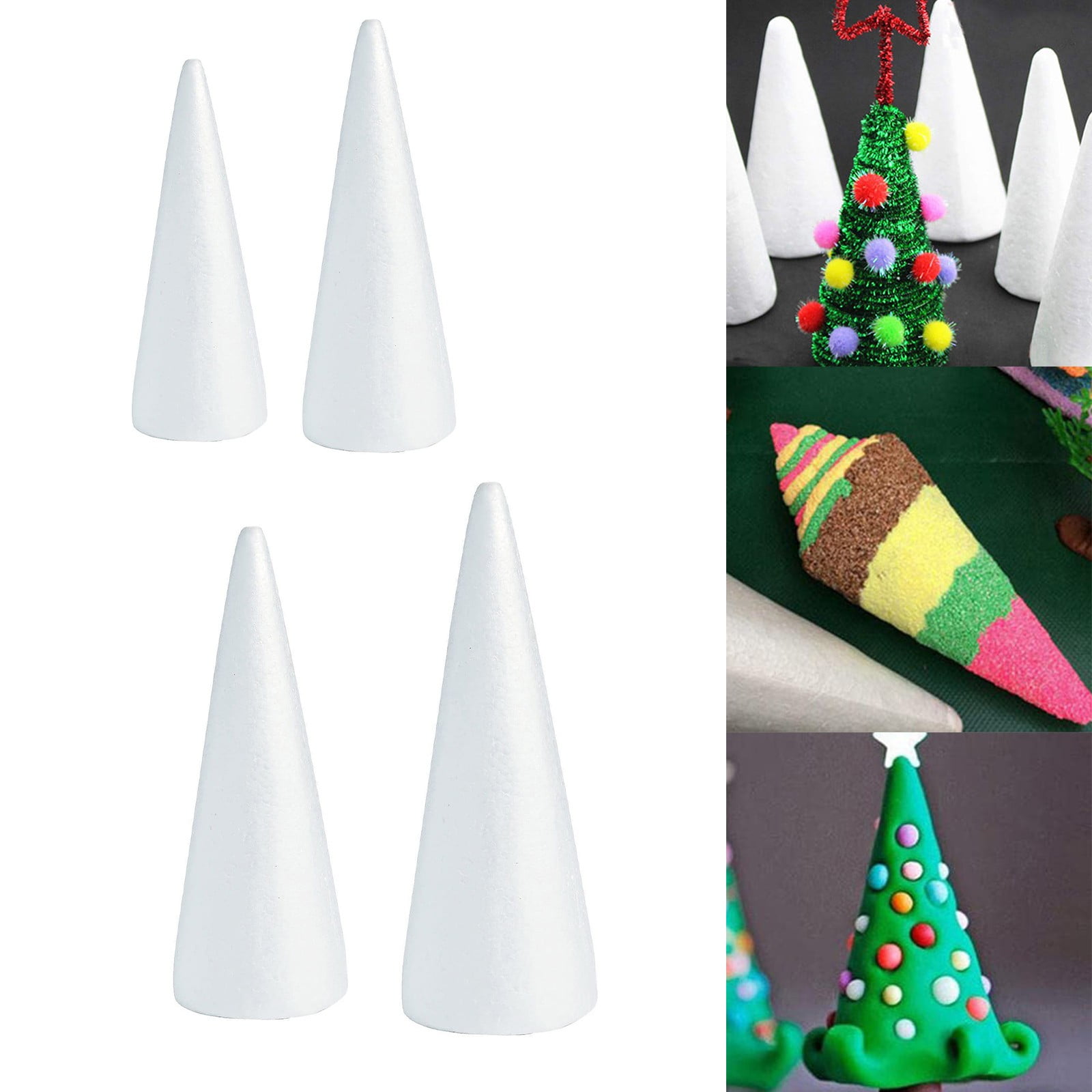 Lierteer Styrofoam Foam Cones Polystyrene for Crafts DIY Painting Triangle Tree 35cmX12.9cm