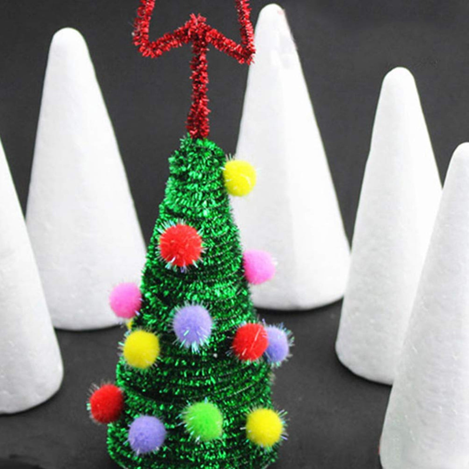 Lierteer Styrofoam Foam Cones Polystyrene for Crafts DIY Painting Triangle Tree 35cmX12.9cm