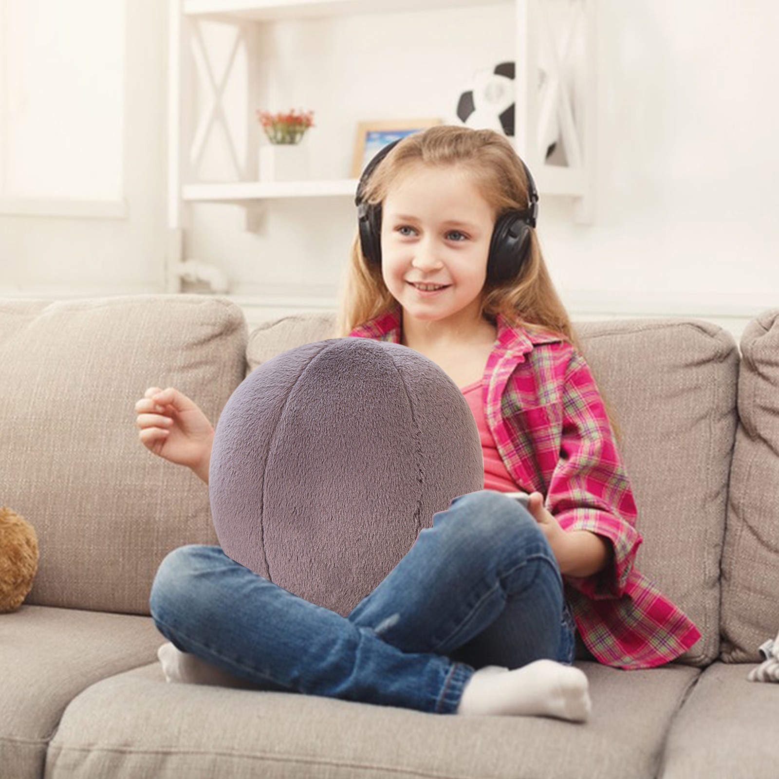 11.8 inch Ball Pillow Nordic Round Throw Pillows Boucle Ball Pillow Sphere Shaped Pillow Round Decorative Pillow for Couch