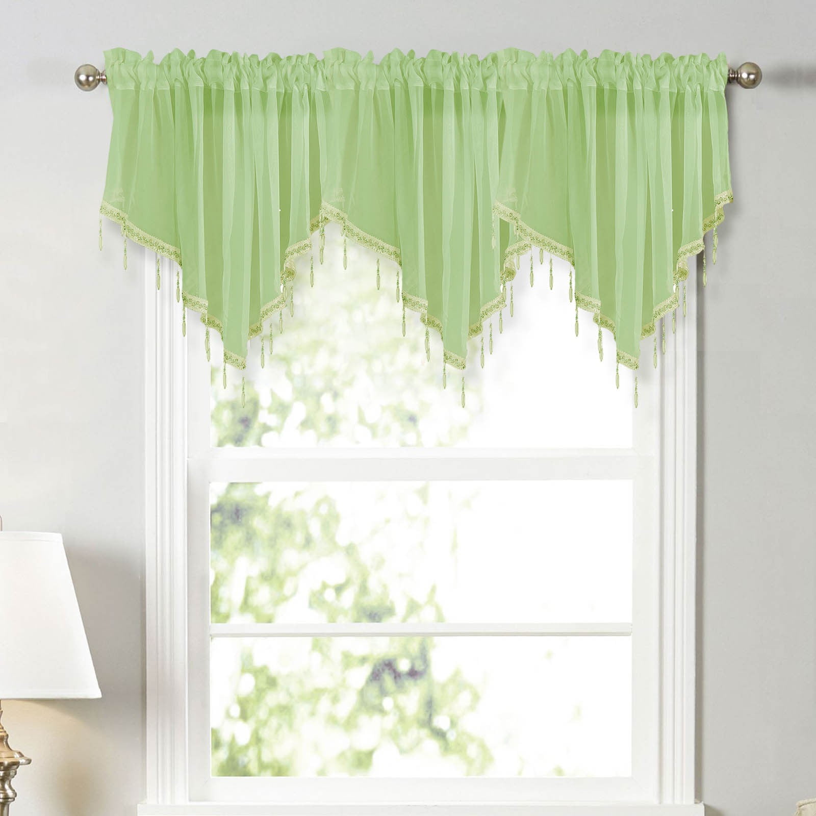 Sheer Beaded Semi Voile Solid Vintage Valances Rod Pocket Curtains for Window Garden Bedroom Kitchen Cafe Farmhouse Sheer Beaded Semi Voile Solid Vintage Valances Rod Pocket Curtains for Window Garden Bedroom Kitchen Cafe Farmhouse