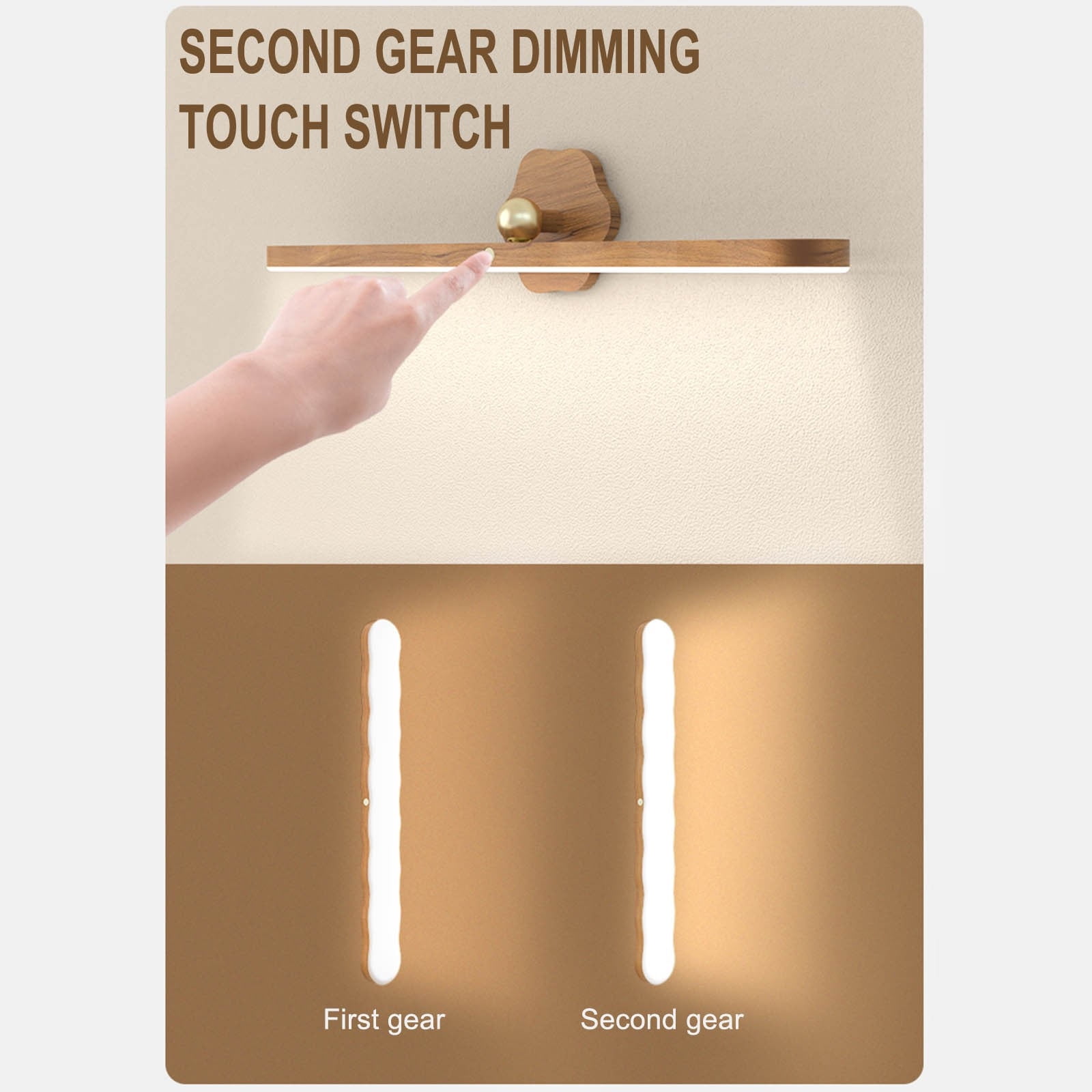 Wall Lights for Bedroom Battery Operated Wall Sconce Lamp Vanity Light Magnetic Wooden Wireless Rechargeable Wall Lights