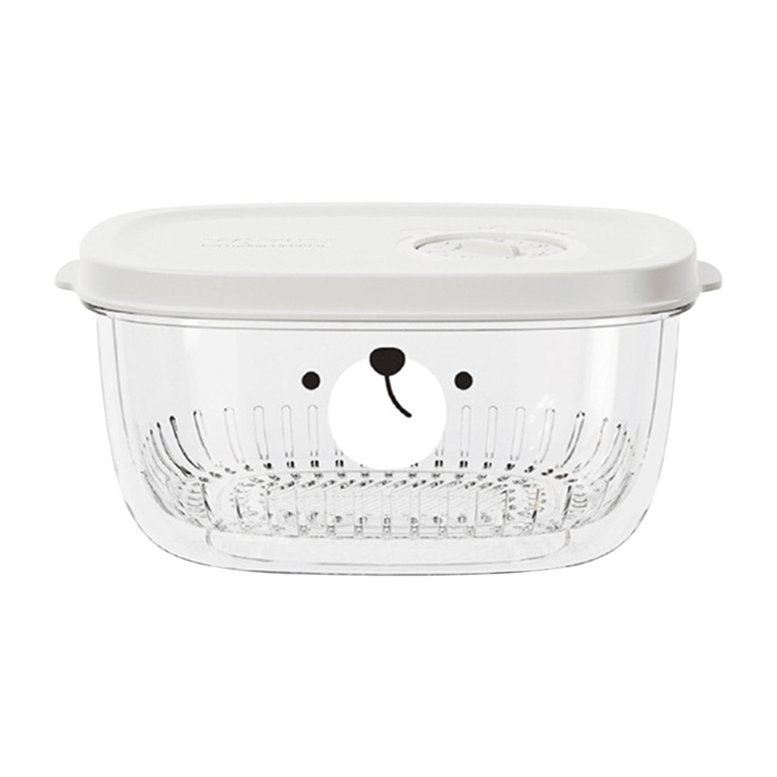 Shallots Ginger Garlic Storage Box - 5.9x2.8in Food-grade Refrigerator Fresh-keeping Box with Detachable Draining Basket for Vegetables, Minced Garlic & Food Prep White