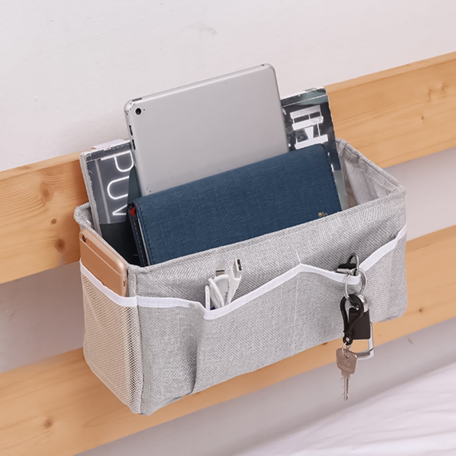 Bedside Caddy/Bedside Storage Bag Hanging Organizer for Bunk and Hospital Beds
