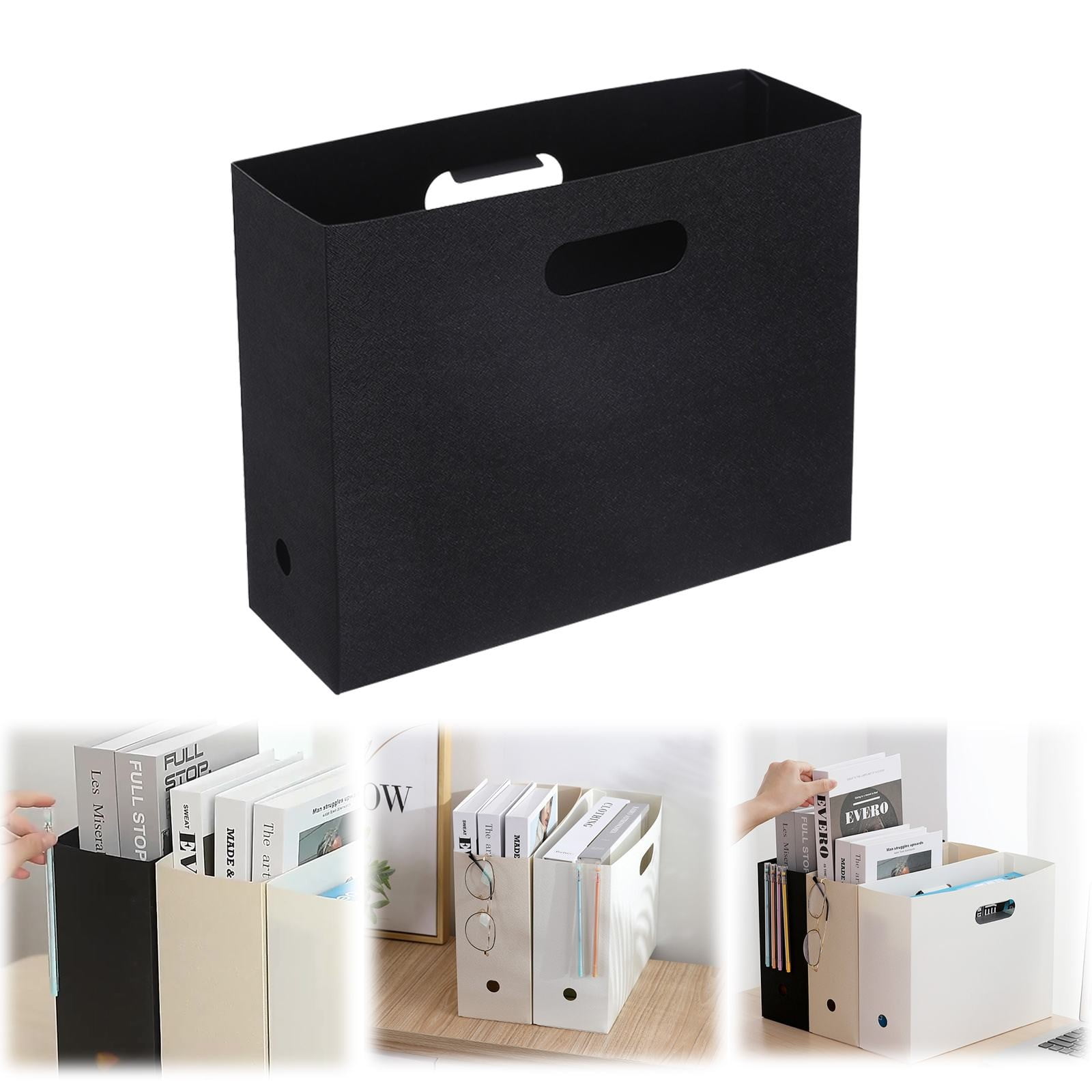 Magazine Basket Holder, Document File Holder Organizer, File Folder, Newspaper Storage Bin Organizer for Home or Office, Home or Office，4.33x12.59x9.64 4.33" x 12.59" x 9.64" Beige