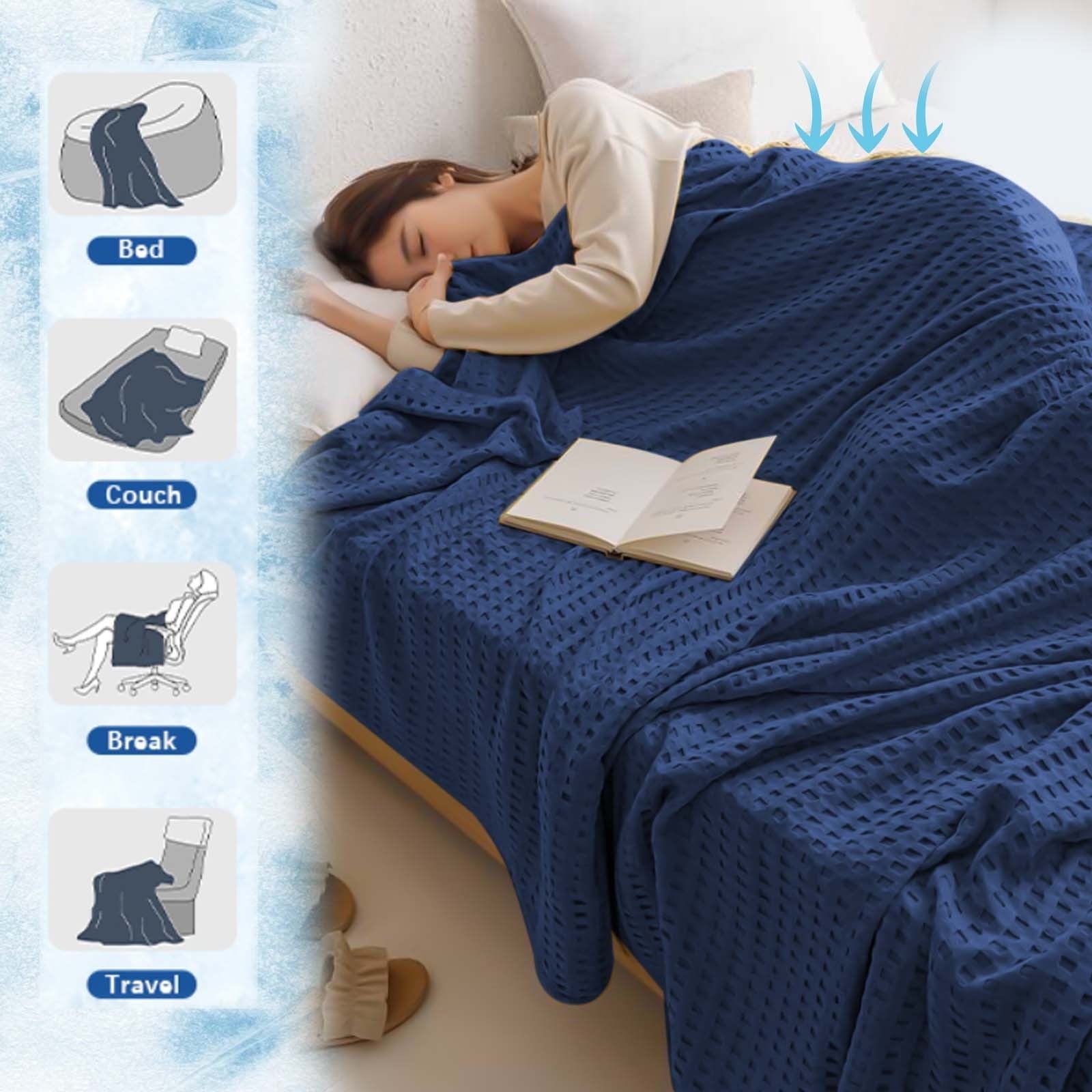 Lightweight Waffle Weave Blanket Queen Size