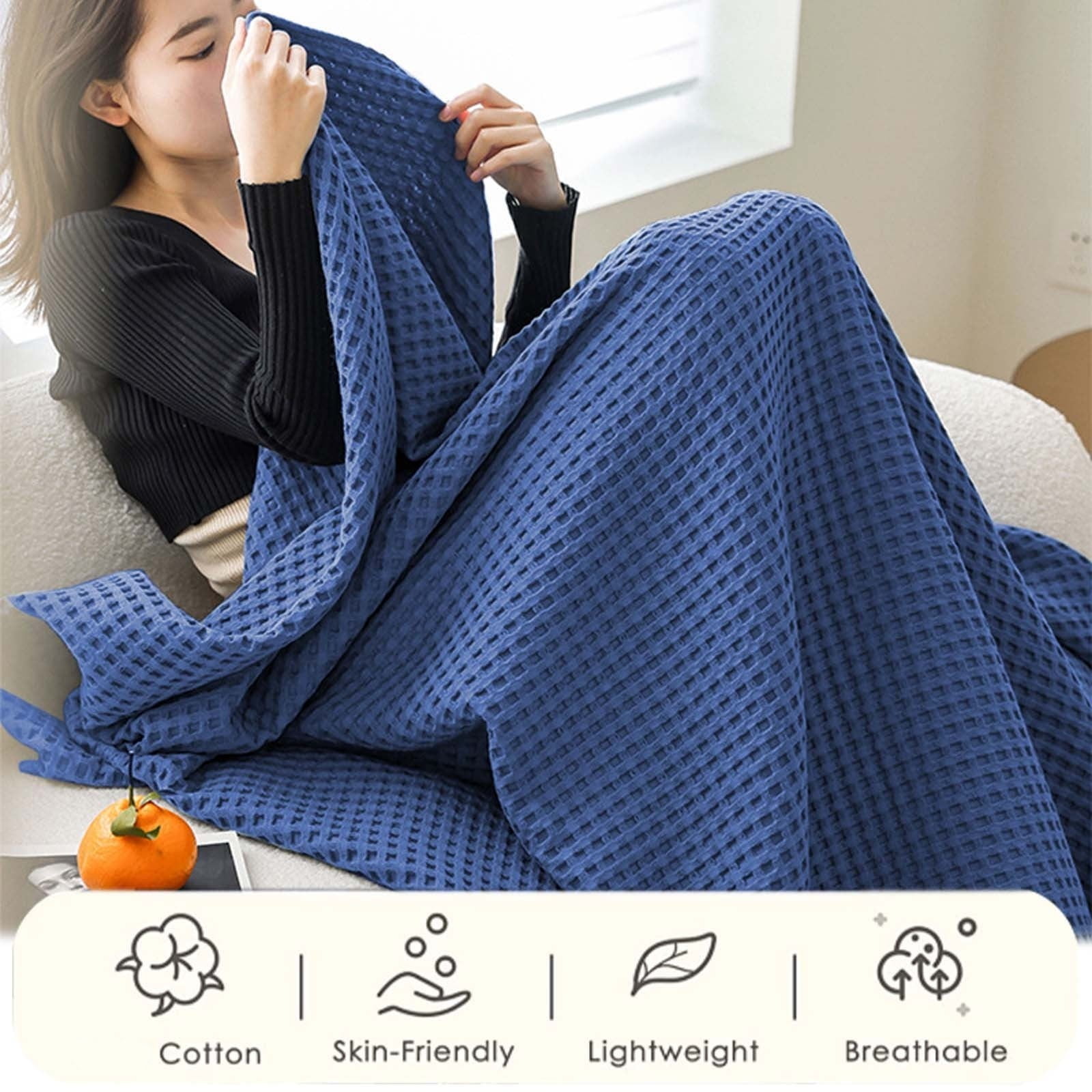 Lightweight Waffle Weave Blanket Queen Size