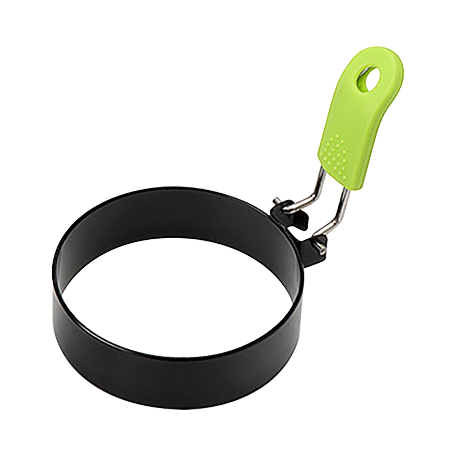 Egg Rings with Silicone Handle, Pancake Mold for English Muffins & Breakfast Sandwiches, Non-Stick Cooking Rings for Eggs, Mini Omelets, Safe for Dishwasher & Camping, Oil Resistant Green