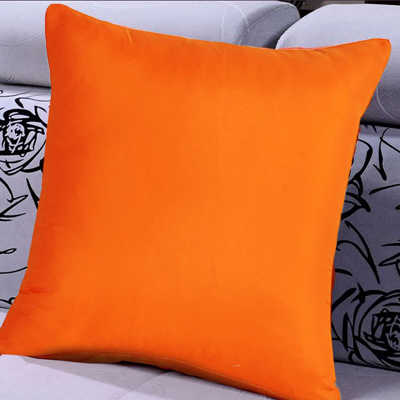 2PC 45*45cm Orange Pillow Covers - 18x18 Inch Set for Home Decor