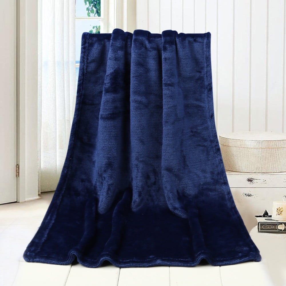 50X70CM Fashion Solid Flannel Blanket - Soft Warm Coral Plaid Throw for Kids