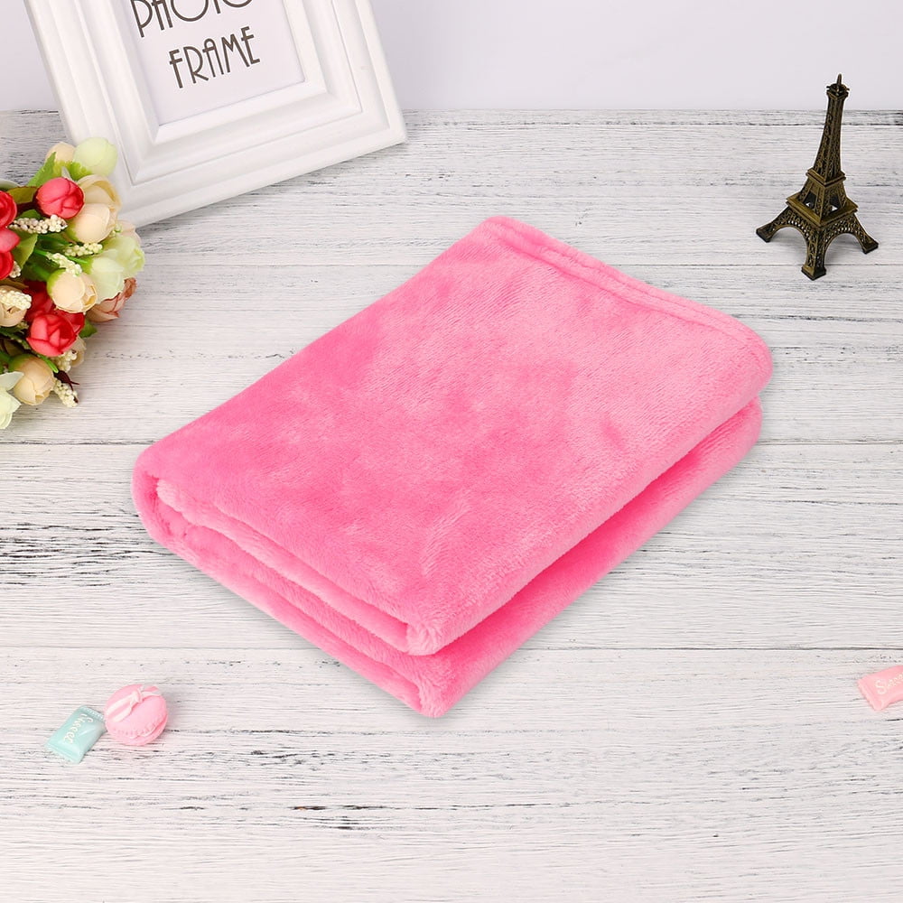 50X70CM Fashion Solid Flannel Blanket - Soft Warm Coral Plaid Throw for Kids