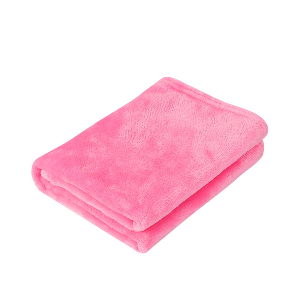 50X70CM Fashion Solid Flannel Blanket - Soft Warm Coral Plaid Throw for Kids