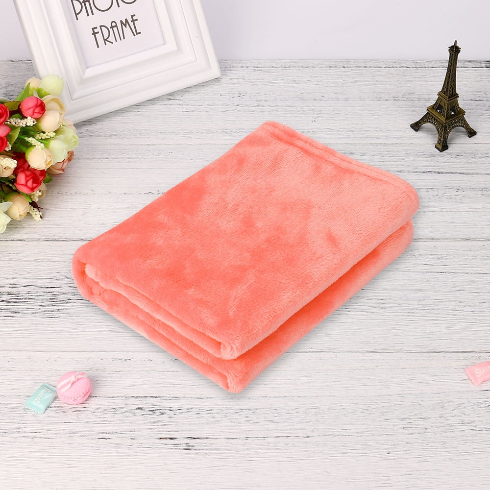 50X70CM Fashion Solid Flannel Blanket - Soft Warm Coral Plaid Throw for Kids 