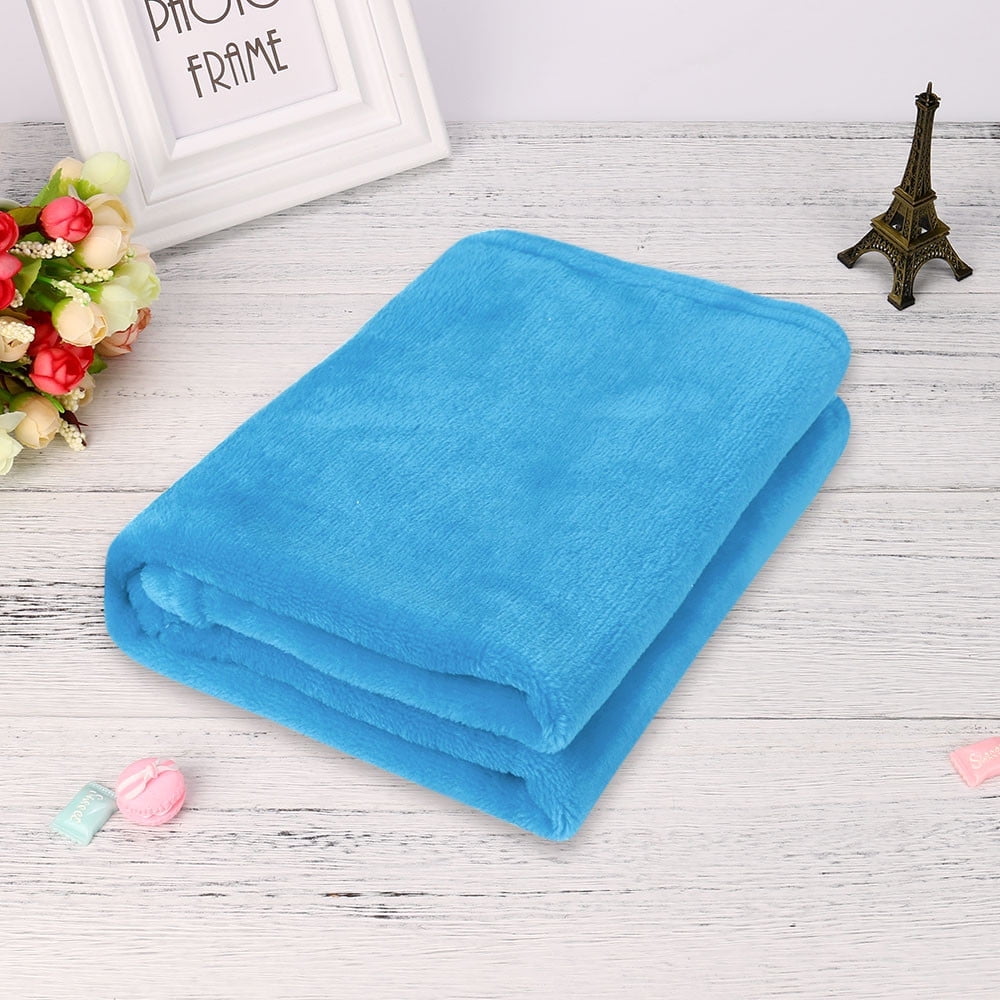 50X70CM Fashion Solid Flannel Blanket - Soft Warm Coral Plaid Throw for Kids
