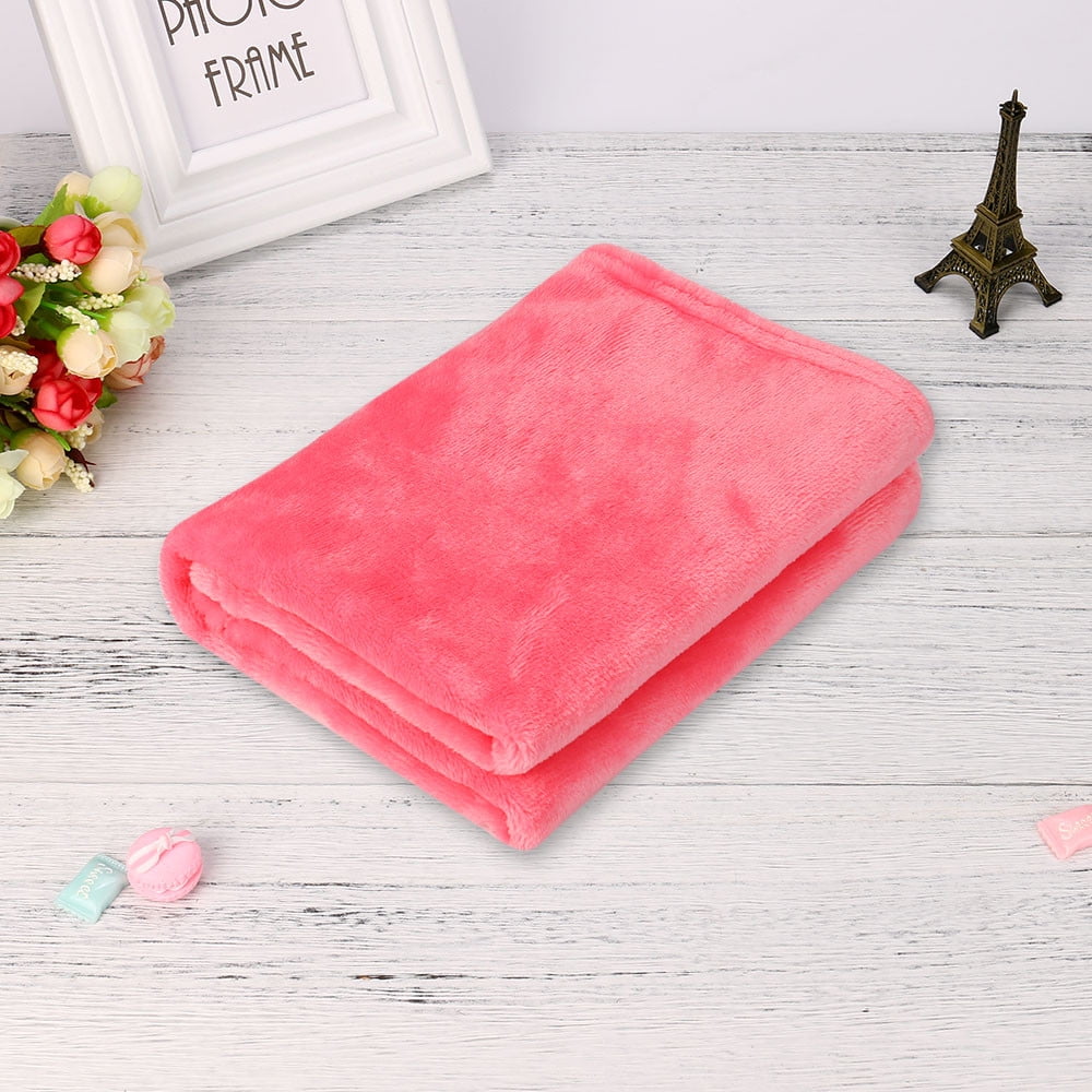 50X70CM Fashion Solid Flannel Blanket - Soft Warm Coral Plaid Throw for Kids