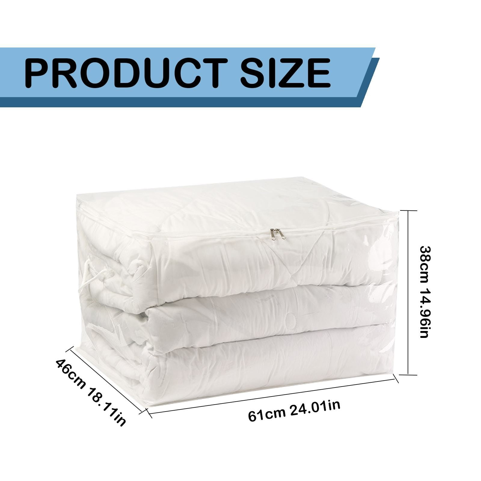 Transparent Zipper Clothing Storage Bag - Heavy-Duty Organizer for Blankets