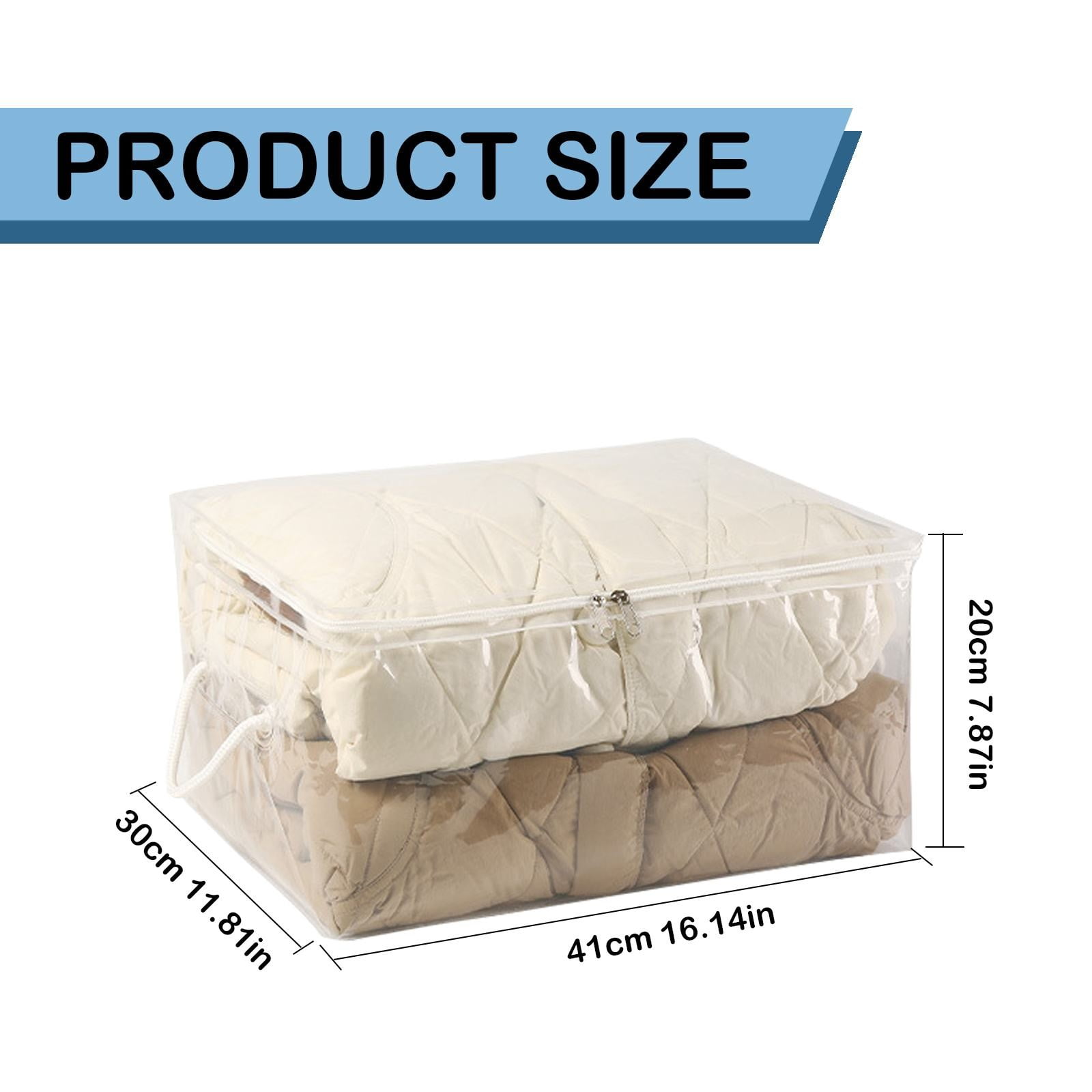 Transparent Zipper Clothing Storage Bag - Heavy-Duty Organizer for Blankets