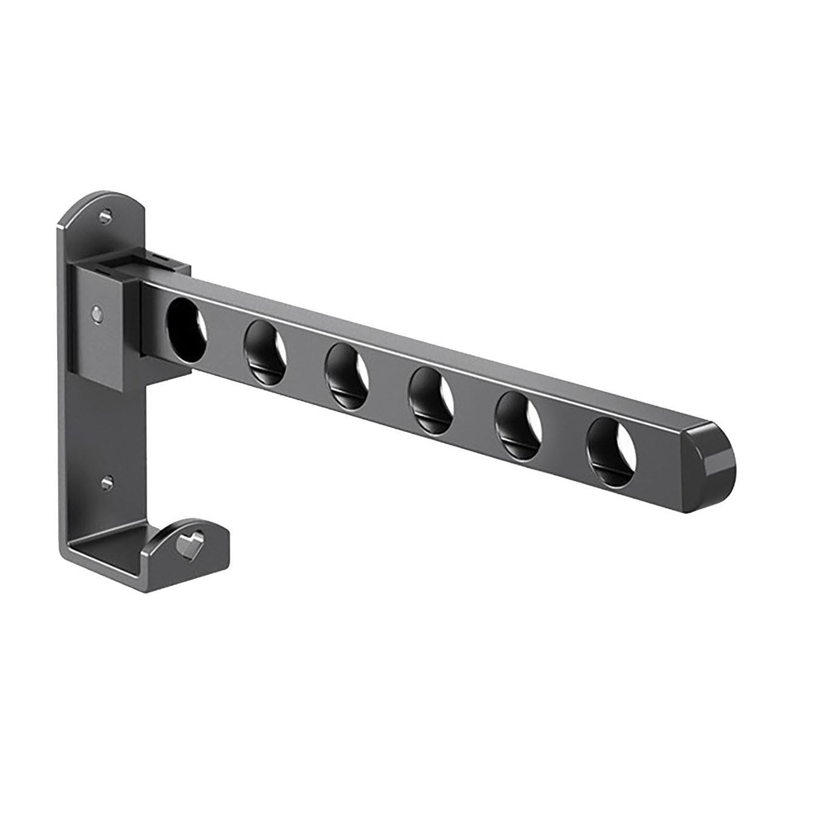 Retractable Folding Wall Hanger, Folding Clothes Hanger Rack, Clothes Storage Organizer, Laundry Hanger, Sturdy Hanging Dryer Rack Clothes Hooks of Metal (Matte Grey) 4.81x1.18x9.84 4.81" x 1.18" x 9.84" Black1