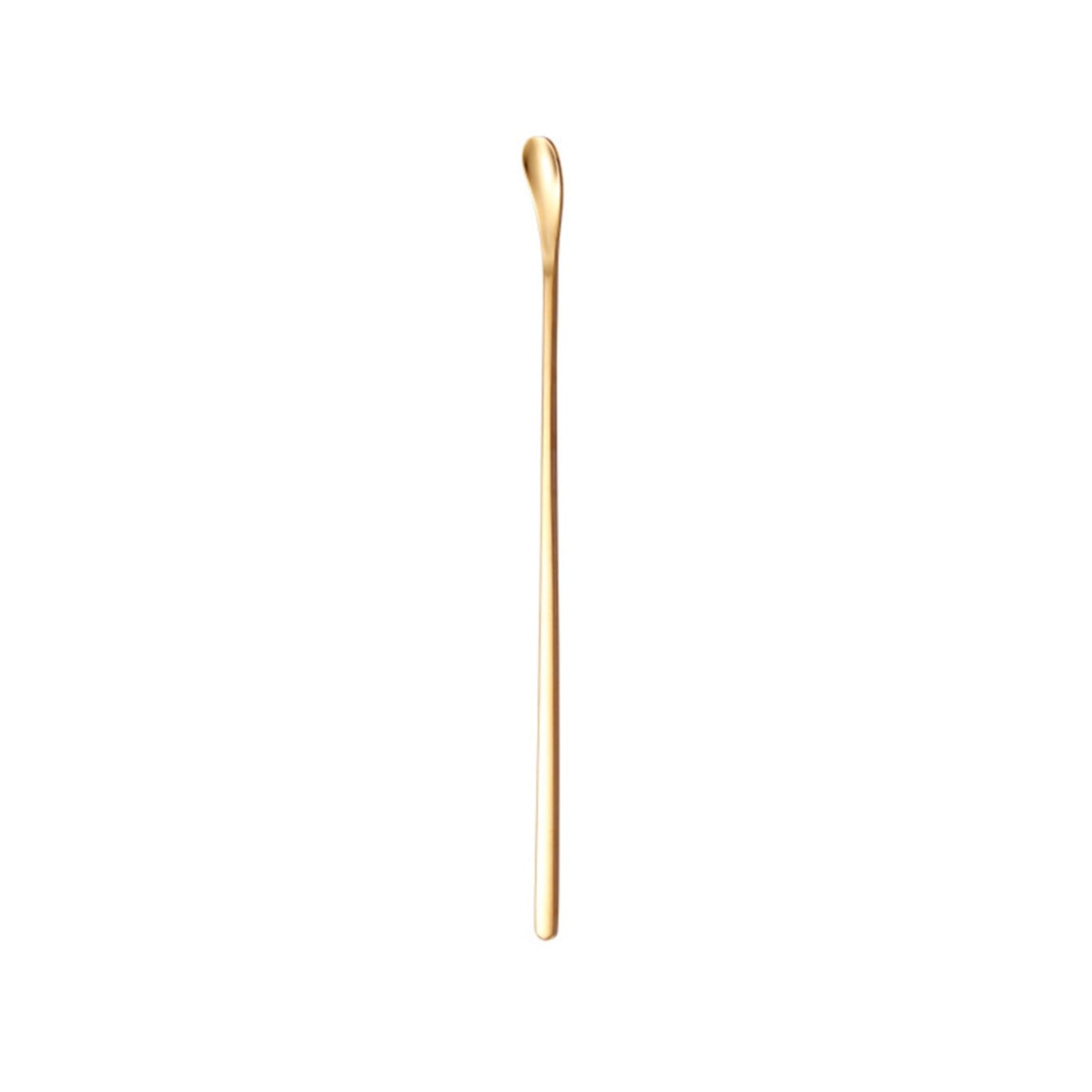 Stainless Steel Coffee Stirring Spoon, Heavy Duty Beverage Cocktail Stirrers, Reusable Stir Cocktail Drink Mixing Swizzle Stick, Tiny Salt Condiment Spoon (Black/1 Pcs) 0.47x8.85 0.47" x 7.55" Colorful