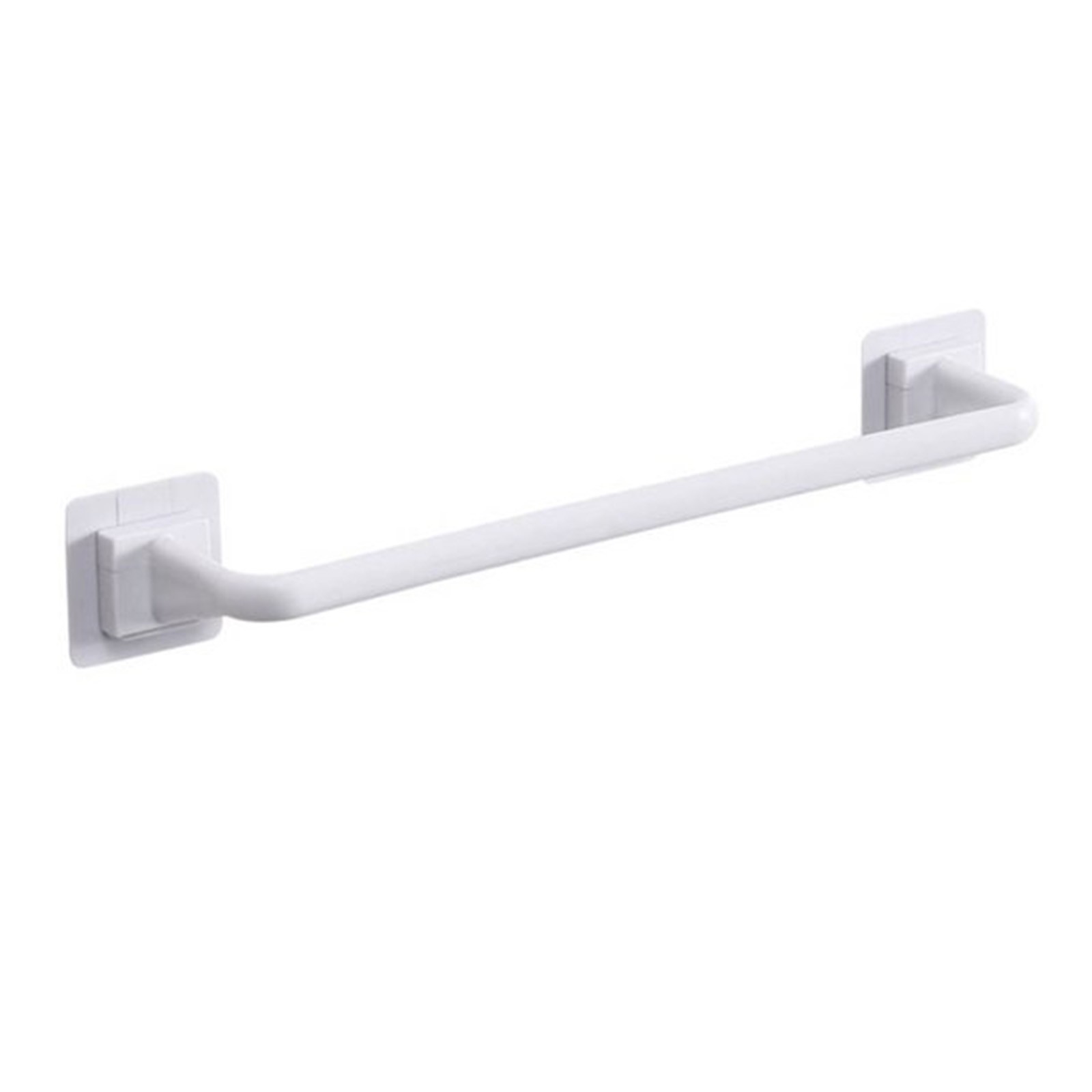 Self Adhesive Towel Bar, Heavy Duty No Drill Hand Towel Hanger for Bathroom and Kitchen Towel Storage Self, (Black/1 Pcs) 15Inches 15" White