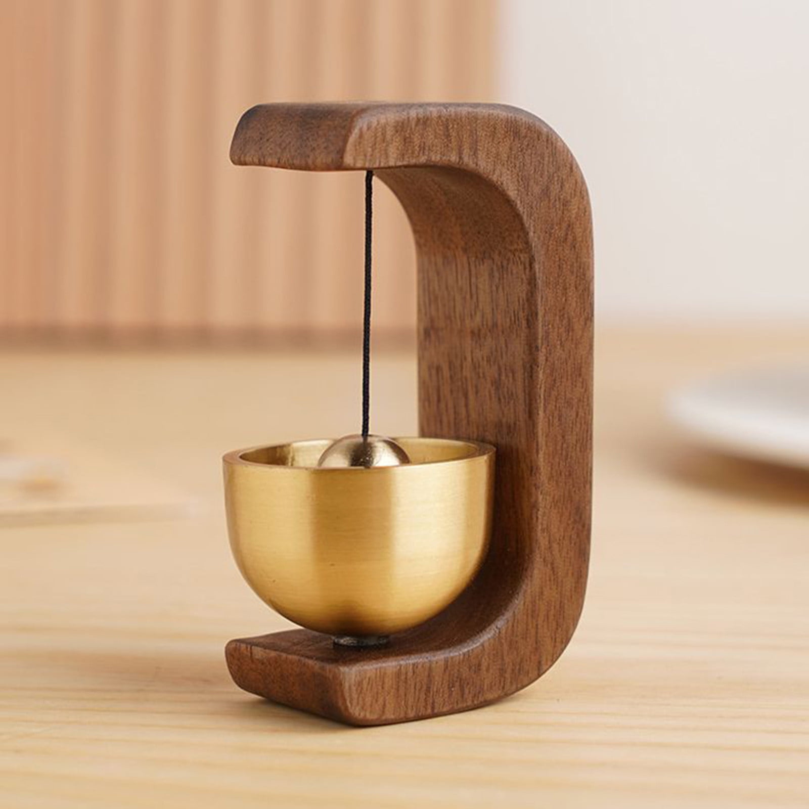 Magnetic Beech Wood Doorbell Chime with Brass Accent Shopkeeper Style Hanging Entryway Decor for Store Wall Mount Easy Installation Self-Adhesive or Magnet Mount Home Security Alert Brown Magnetic Beech Wood Doorbell Chime with Brass Accent Shopkeeper Style Hanging Entryway Decor for Store Wall Mount Easy Installation Self-Adhesive or Magnet Mount Home Security Alert Brown