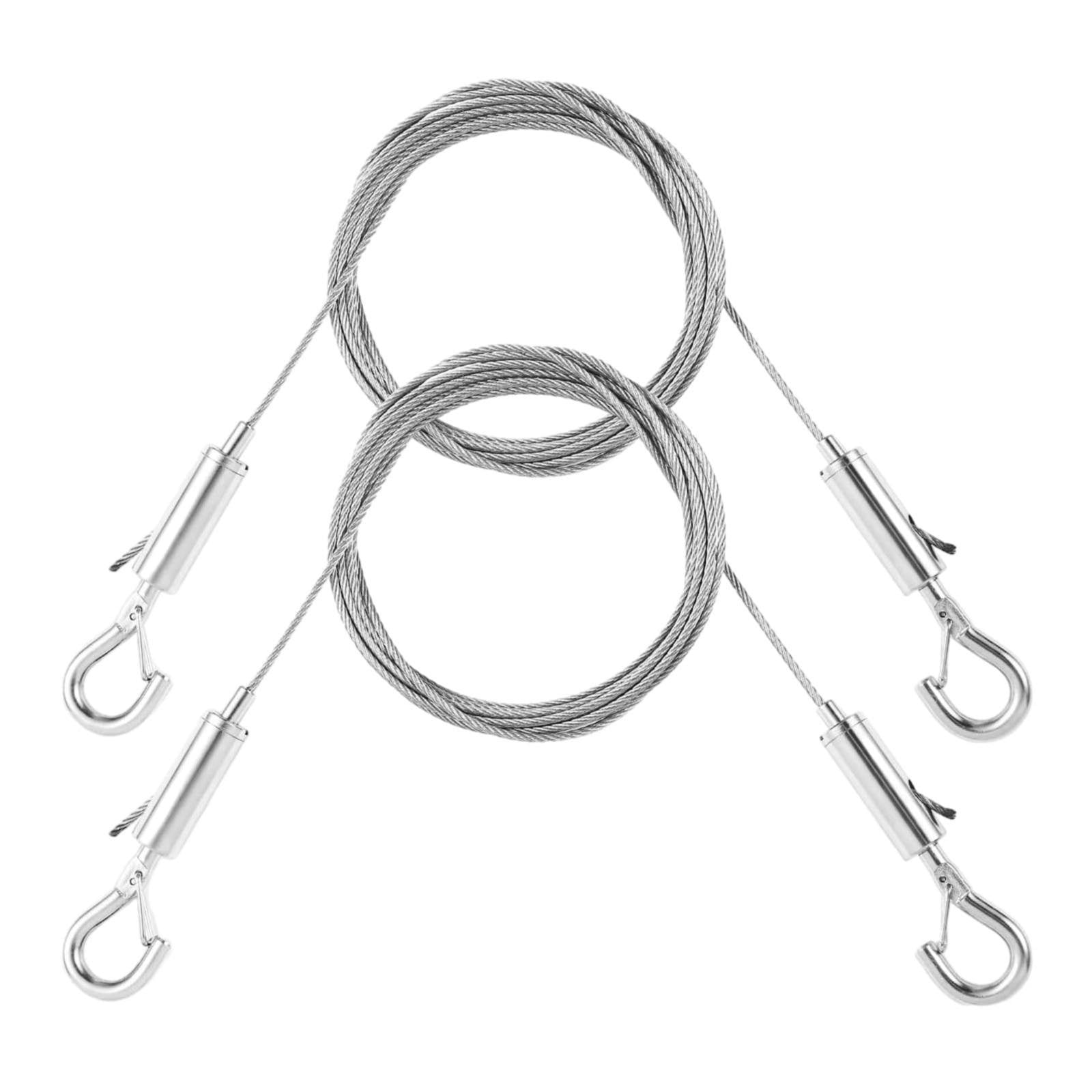 Adjustable Picture Hanging Wire, Upgrade Mirror Frame Hanging Kit, Heavy Duty Stainless Steel Wire Rope, Supports Up to 100lbs (Silver, 2PC/3.28 FT) 9.84' Silver*2
