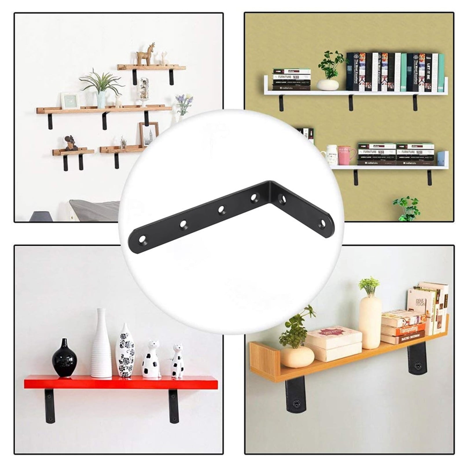Black L Brackets for Wood