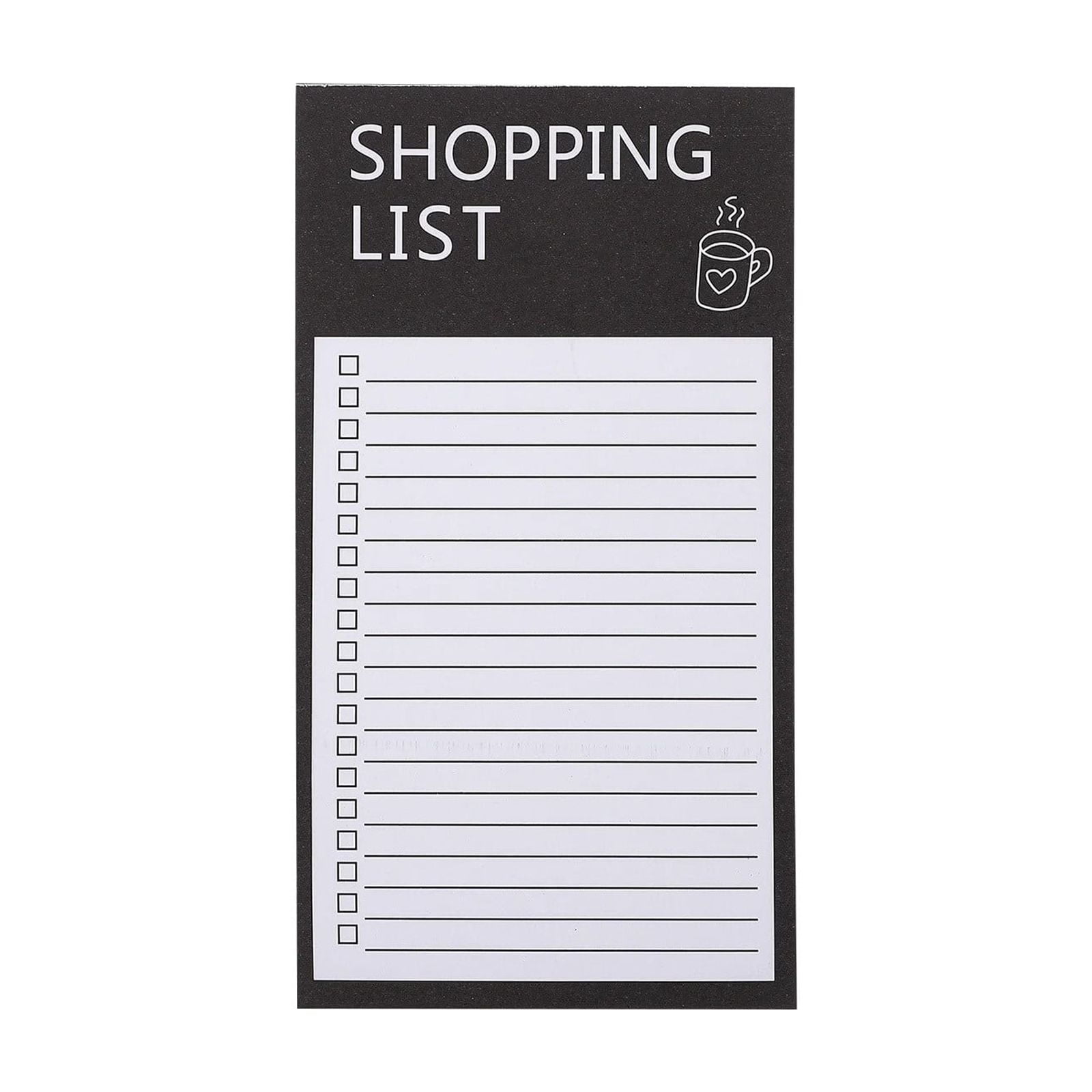 Magnetic Notepads for Fridge, Big Notepads for Shopping List,Reminders -Strong Magnetic Back- Memo Pads,Full Magnet Back Design Notepad for Shopping Lists,2.95x5.51" 50 Sheets Black