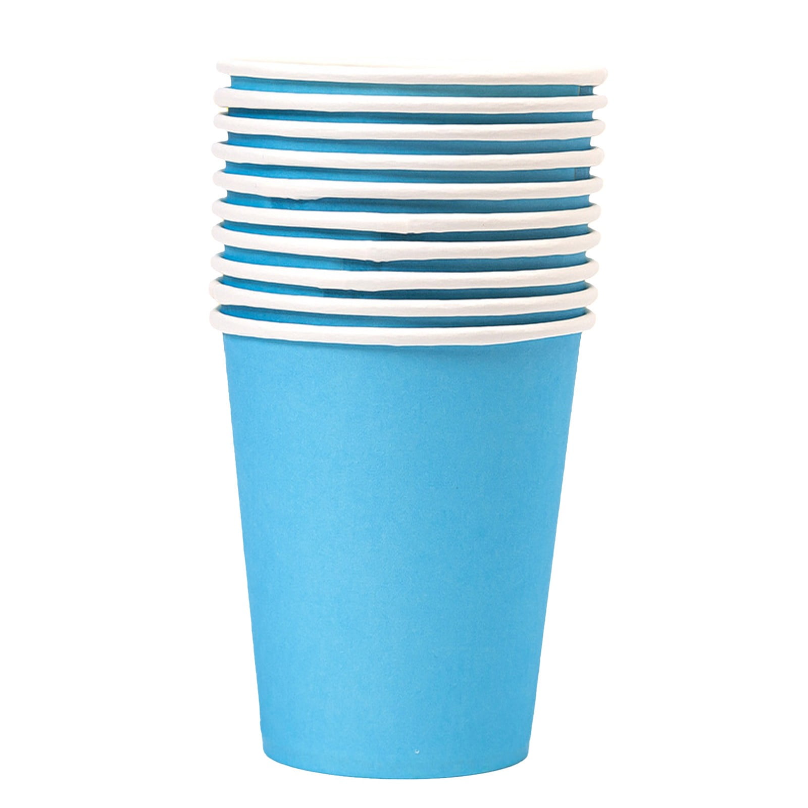 10 Pack Rainbow Paper Cups, 9oz Colored Party Cups Rainbow Paper Cups Bulk, Disposable Drinking Cups for Birthday Holiday Party Supplies Back To School Decorations, 15 Colors(White,3x3x3.3") Blue2