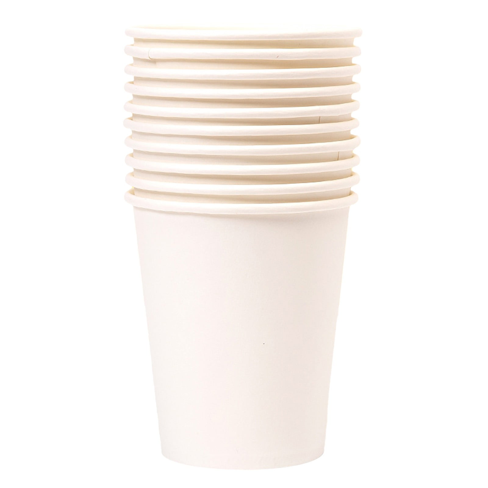10 Pack Rainbow Paper Cups, 9oz Colored Party Cups Rainbow Paper Cups Bulk, Disposable Drinking Cups for Birthday Holiday Party Supplies Back To School Decorations, 15 Colors(White,3x3x3.3") White
