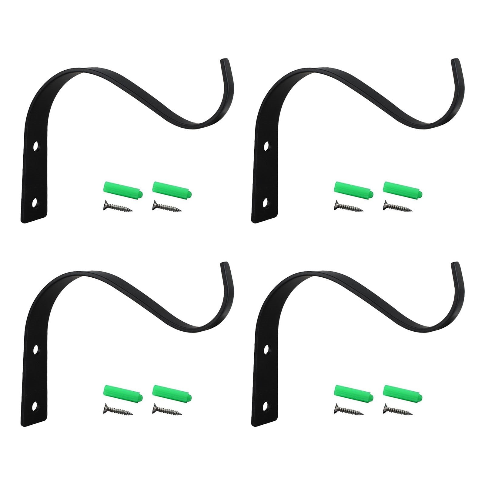 Outdoor Plant Hangers for Hanging Baskets, Heavy Duty Metal Plant Brackets for Hanging Plants Outside, Metal Plant Hooks Plant Wall Hooks for Hanging Lantern, Bird Feeder, 1 Pcs, 4.5x3.54 4.5" x 3.54" White*2
