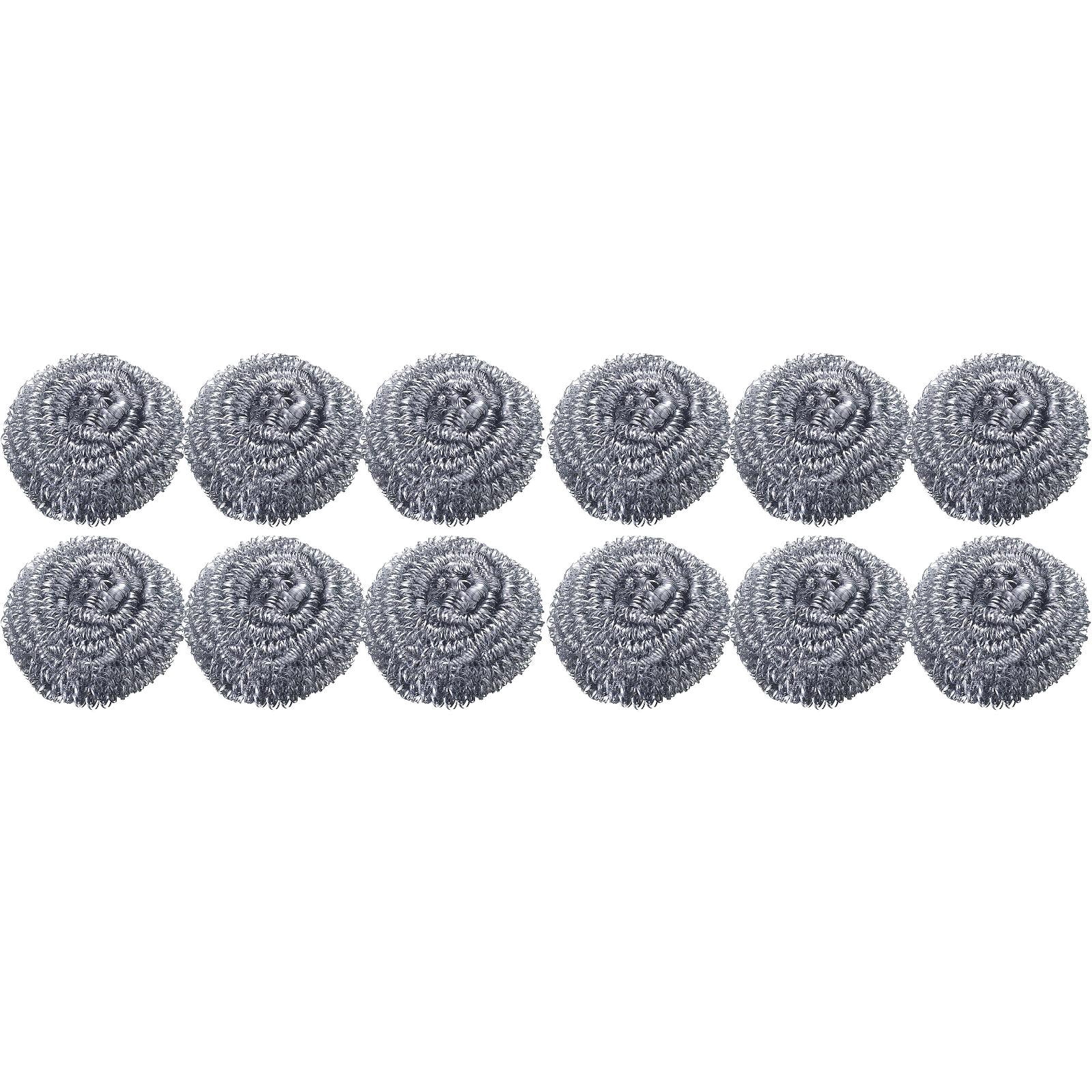 6Pcs Stainless Steel Scrubber,Heavy-Duty Curled Flat Wire Scouring Pad,Steel Wool Scrubber Pads For Cleaning Dishes, Pans, Pots, Ovens, Grills, Sinks - Stainless Steel Scrubbers For Kitchen,6pcs 12PCS