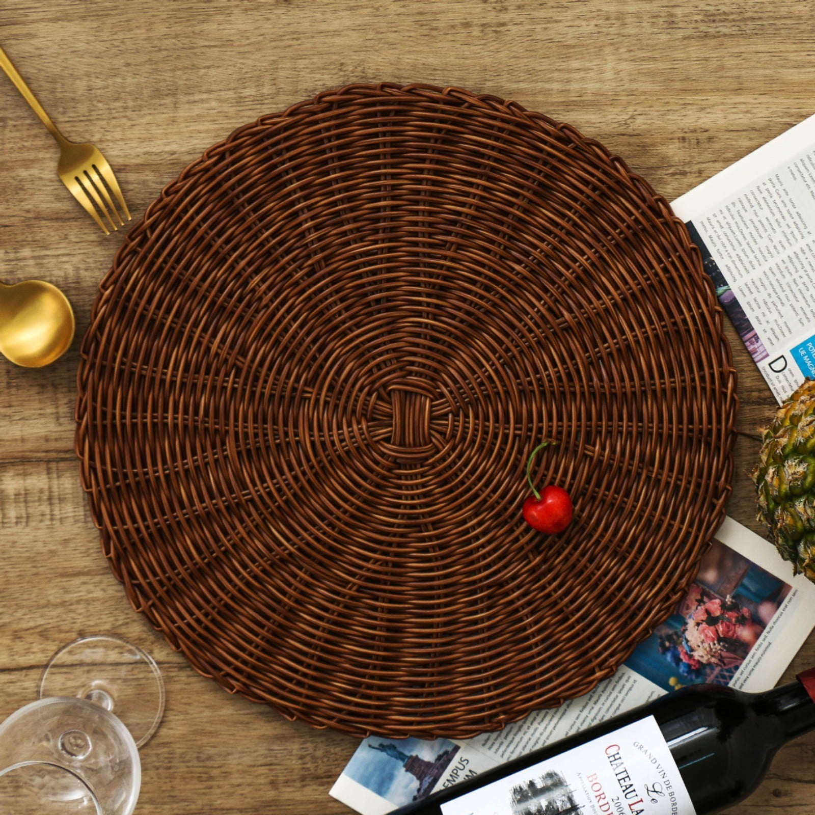 14 Inch Round Woven Placemats