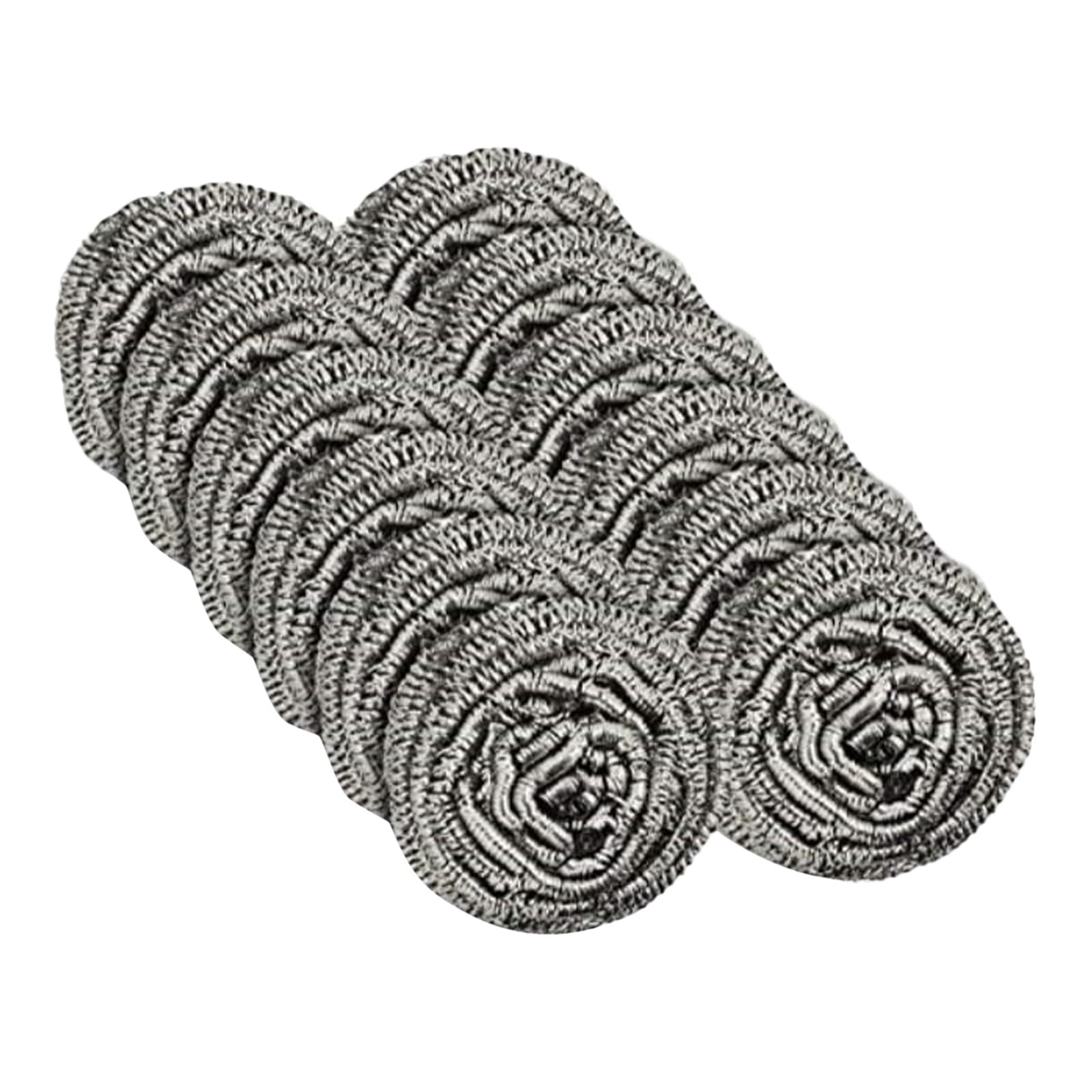 12 Pack Stainless Steel Scourers,Steel Scourers,Metal Wire Sponge Scouring Pads,Steel Wool Scrubber Pad Used For Dishes, Pots, Pans, And Ovens. Easy Scouring For Tough Kitchen Cleaning,12PCS 24PCS