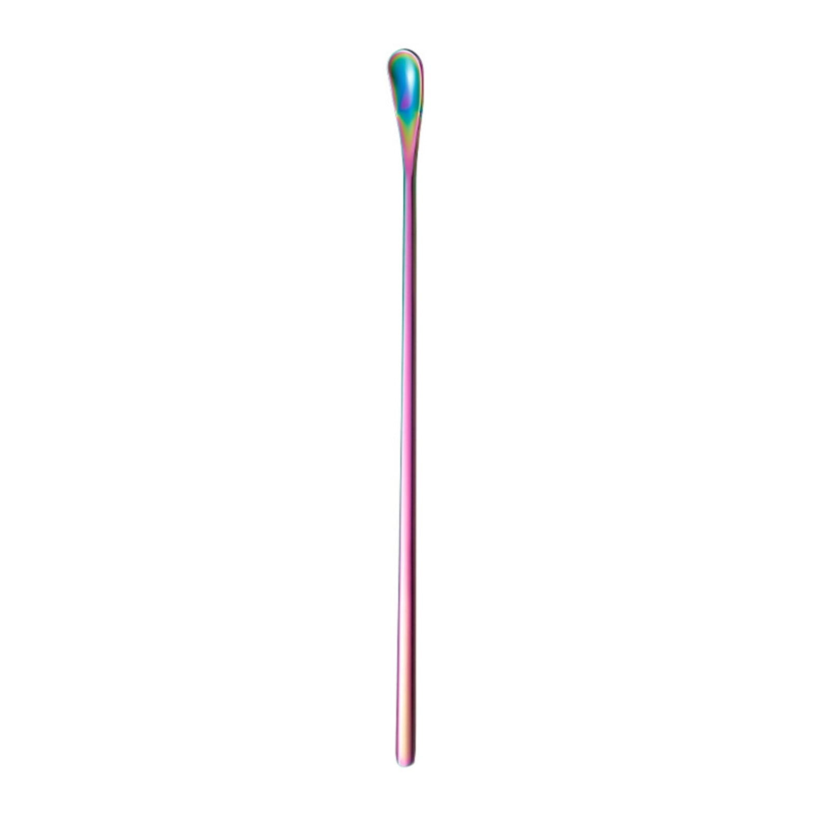 Stainless Steel Coffee Stirring Spoons,Reusable Drink & Cocktail Stir Sticks Scoop,Stainless Steel Stirring Spoons For Coffee Cocktail Mixing Spoon With Long Handle Stir Sticks,Multicolor 8.8" Rose Gold