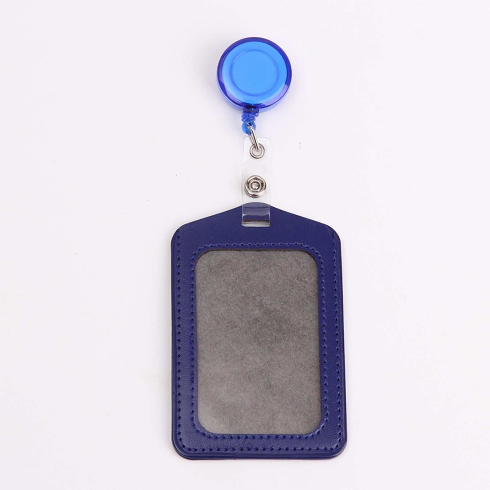 12 Sets Heavy Duty Badge Holders,Retractable Badge Reels Multicolor Name ID Card Holder,PU Leather Business Badge Holder Decorative with Clip for Nurses, Doctors(Z1-Green) Dark Blue