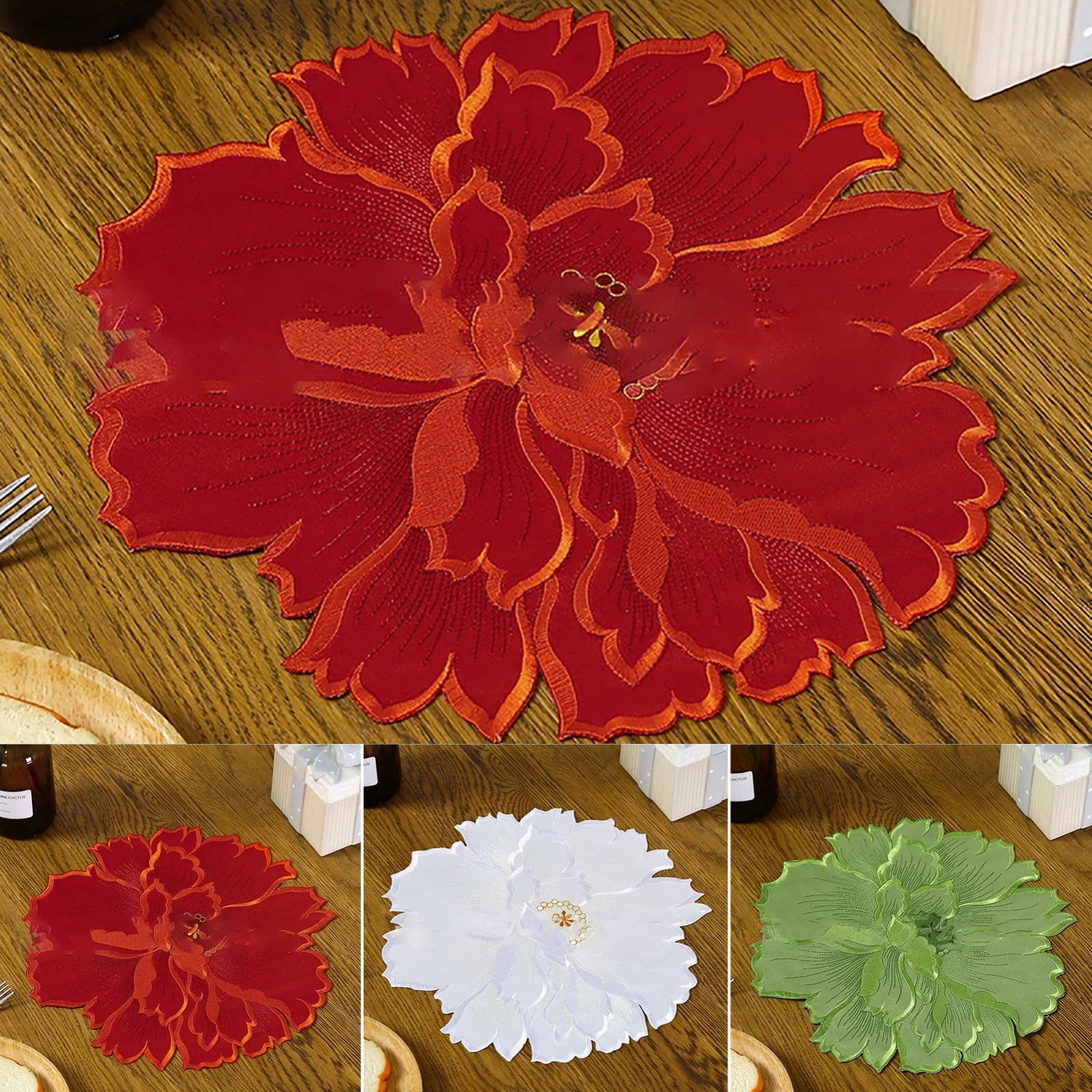 4 Pcs Flower Placemat