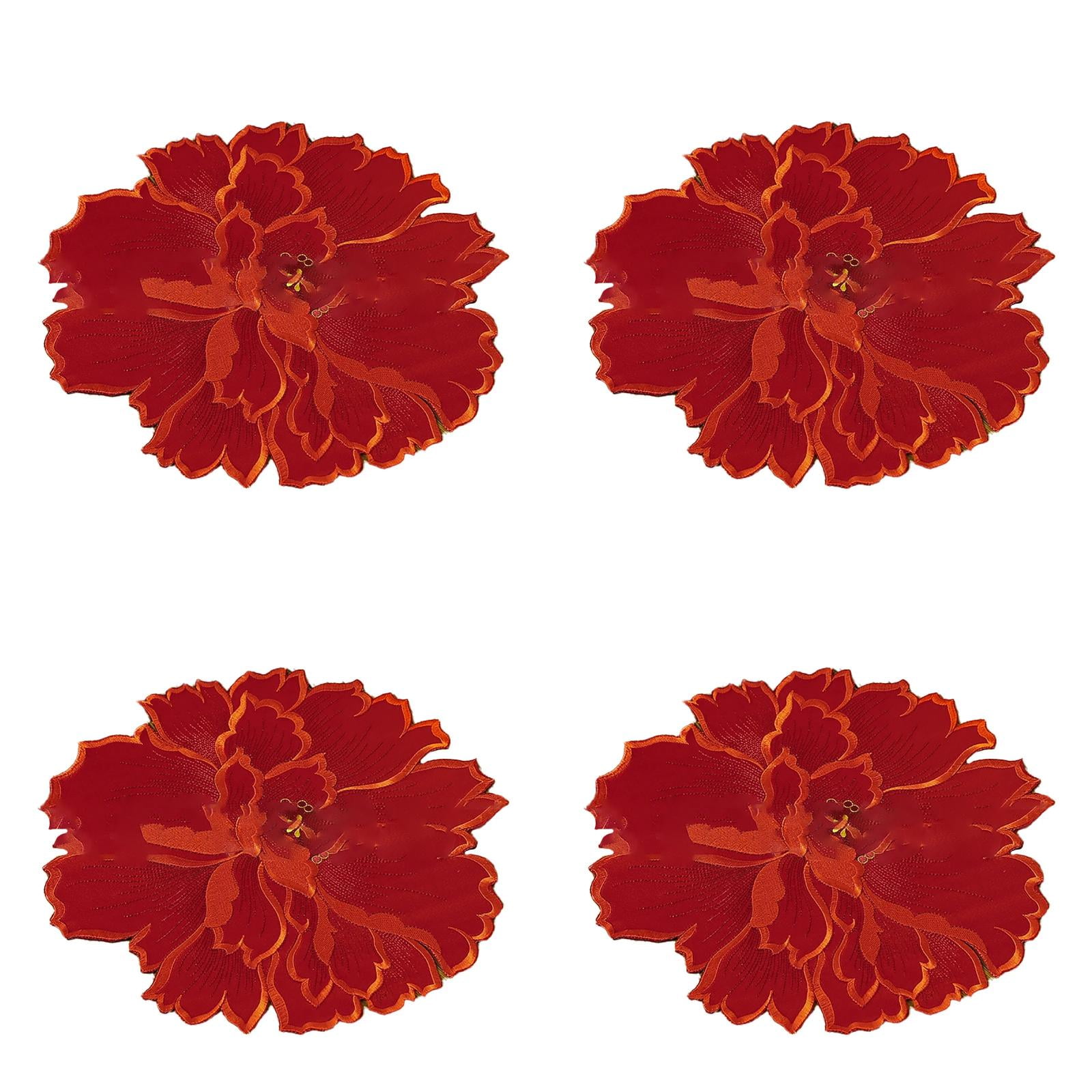 4 Pcs Flower Placemat