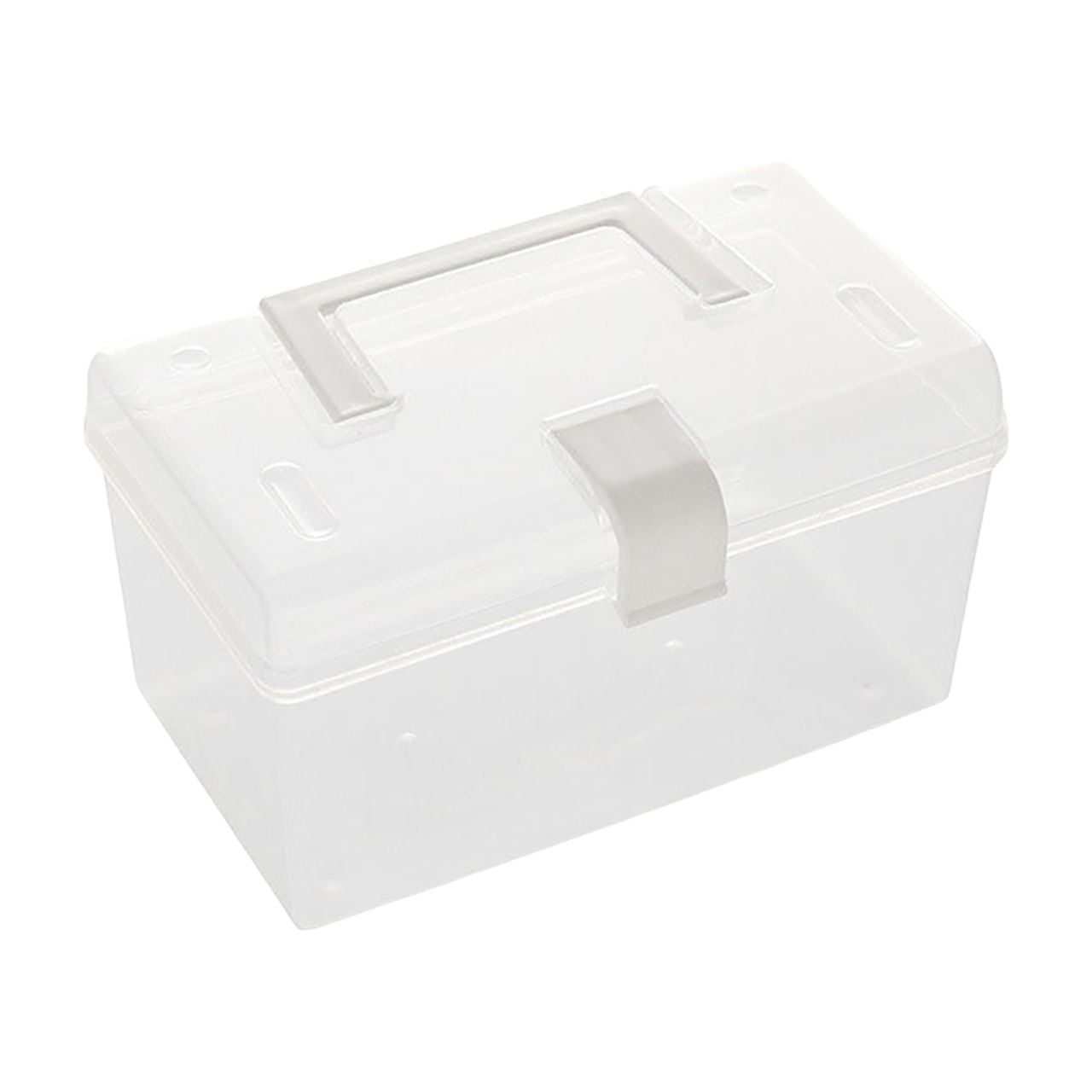 Transparent Storage Box, Clear Storage Latch Box Plastic Container Plastic Carrying Case with Handle and Latches for Home Desktop, 1 Pcs, 7.68x4.13x4.33 9.06" x 4.53" x 3.74" Clear
