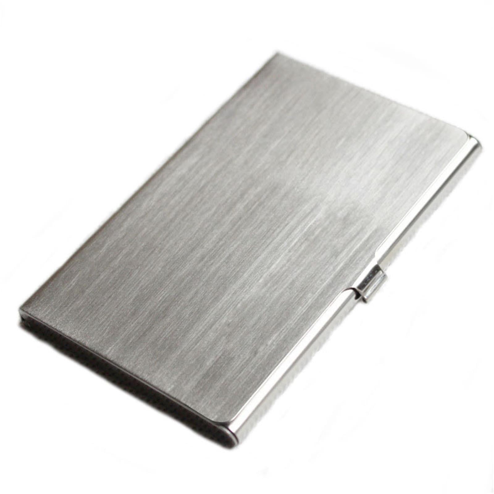Slim Business Card Case for Men & Women, Pocket Metal Case, Professional Stainless Steel Business Card Holders, Purse Name Card Holder, Buckle Style Shut, 1 Pcs, 3.62x2.28 3.62" x 2.28" Silver*2
