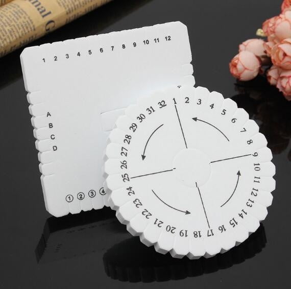 u200bKumihimo Disk Braiding Wheel Lightweight & Convenient Friendship Bracelet Disc Square & Round Kumihimo Supplies for Beading & Bracelet Weaving Kit DIY, 1 Set, 3.94"x3.94 3.94" x 3.94" White