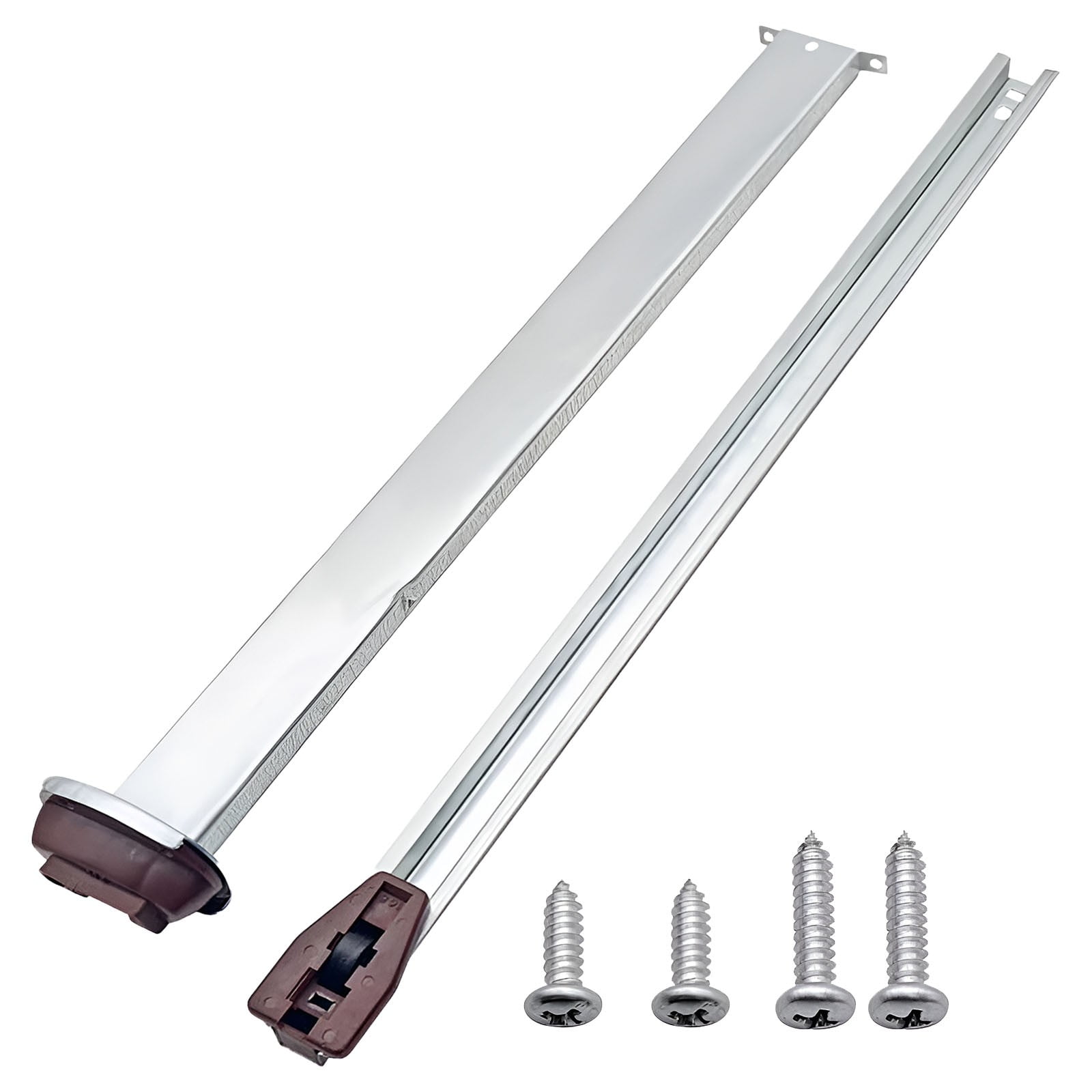 Drawer Metal Slides,Drawer Slides Center Track for Rails Kit,15 Inch Drawer Metal Slides with Stop and Roller,Replacement for Dresser Nightstand Wardrobe Cabinet Drawer Tracks and Rails Kits(Silver) Silver