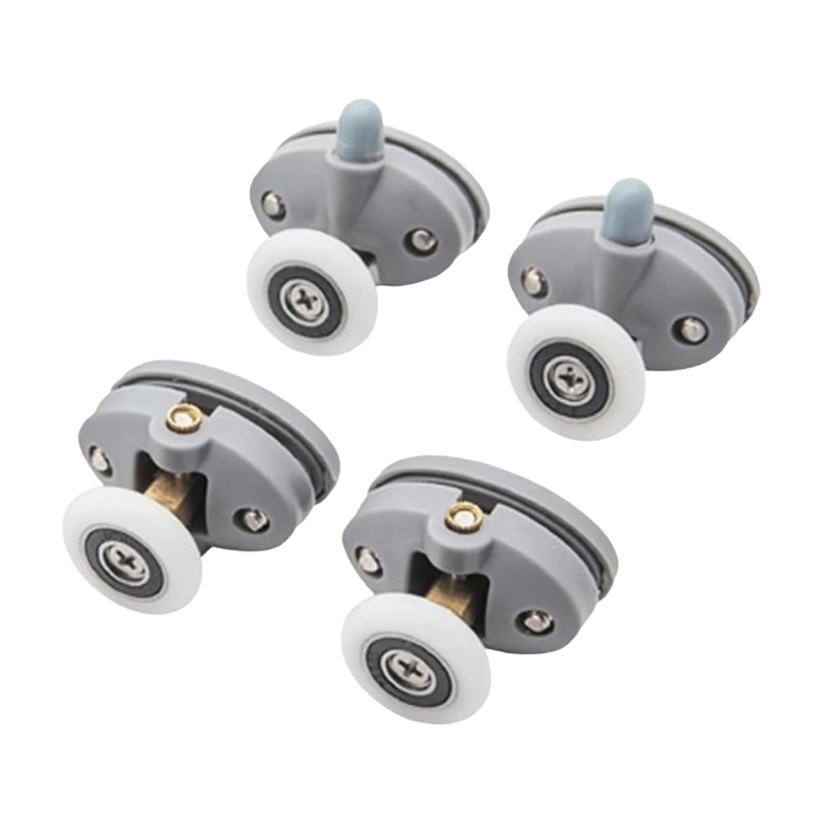 Shower Door Rollers, Single Shower Door Runners/Wheels/Pulleys/Guides 25mm Diameter Home Bathroom DIY Replacement Parts (2 Upper Rollers and 2 Bottom Rollers) 2 Set Multisize White/23 mm