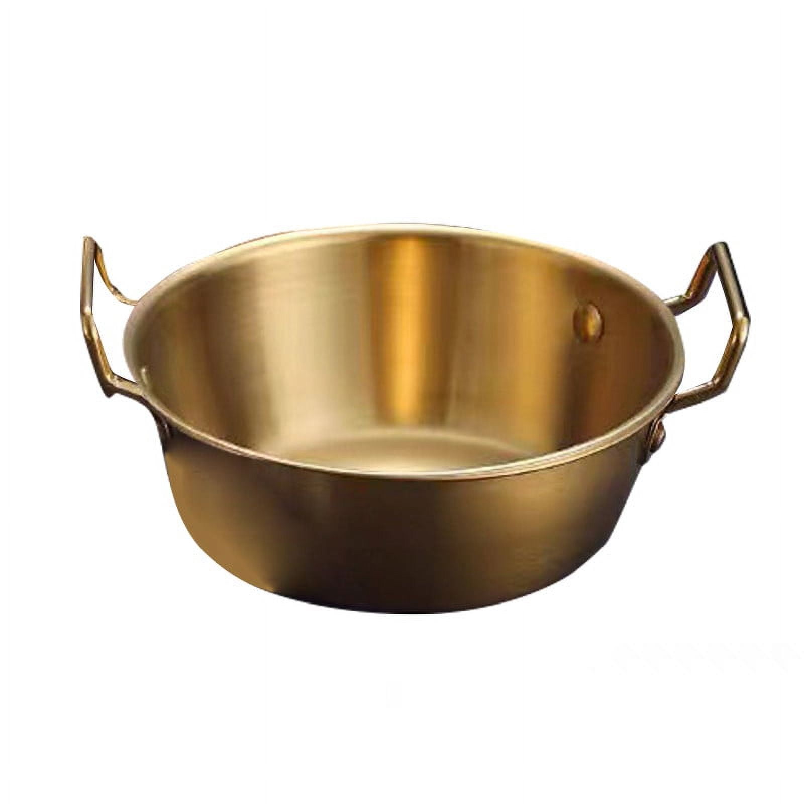 Stainless Steel Soy Sauce Dishes,Sauce Dish Metal Popcorn Pot reusable,Golden Dipping Bowl with Handle Individual Round Seasoning Bowls Serving Dishes for Sushi,Side Dishes,Dessert,Tomato Sauce gold 14cm