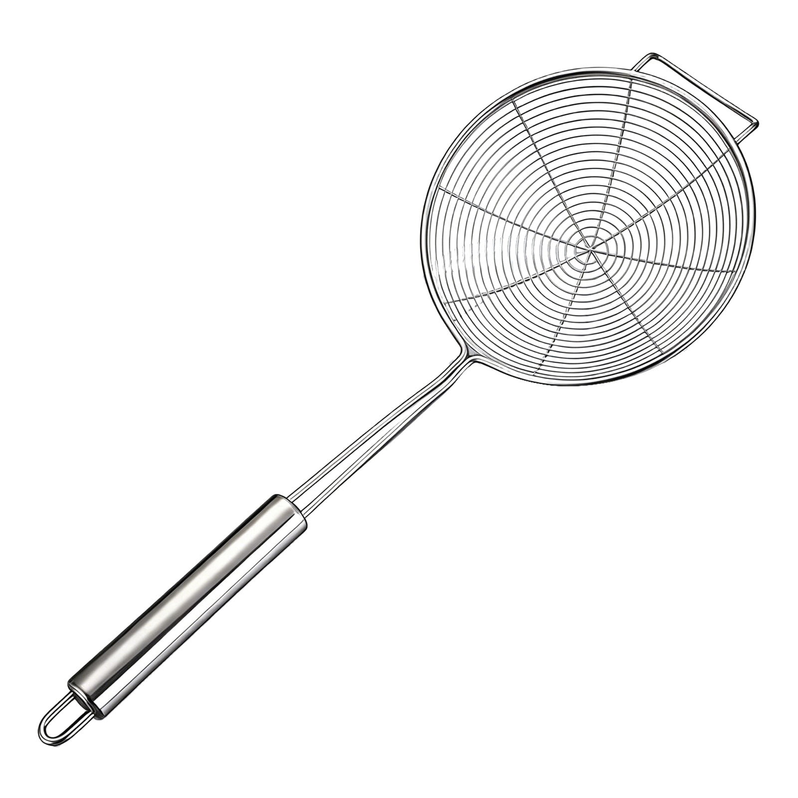 Strainer Spider Skimmers for Kitchen Cooking and Frying Food, Stainless Steel Slotted Spoon Pasta Strainers Tomato Food Strainer Skimmer Ladle For Pasta, 1 Pcs, 15.94x6.3 14.76" x 5.51" Silver
