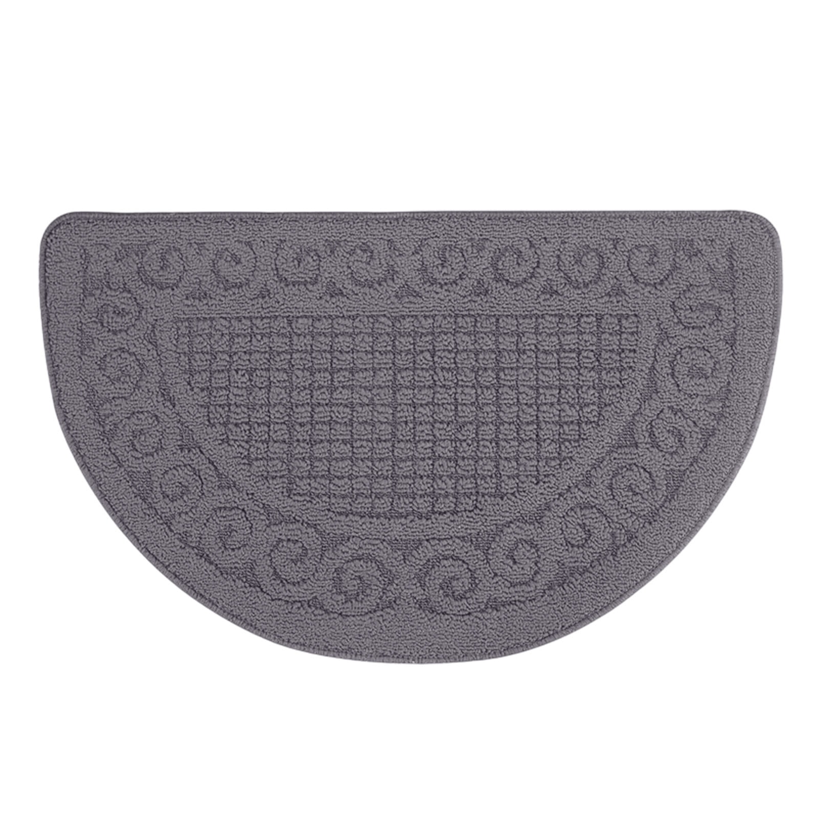 Entrance Semicircular Floor Mat,Non-Slip Outdoor and Indoor Carpet with Moisture-Proof Backing,Durable Polyester Fabric for Safety and Warmth,Ideal for Doorways,Bathrooms,and Home Entryways Gray